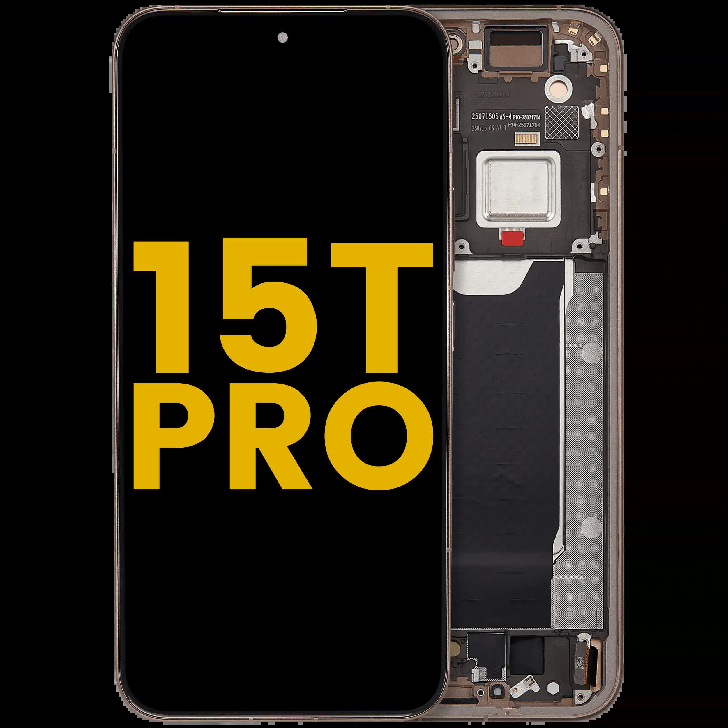 OLED Display mit Rahmen für Xiaomi 15T Pro (professionell aufgearbeitet) (Mocha Gold)
