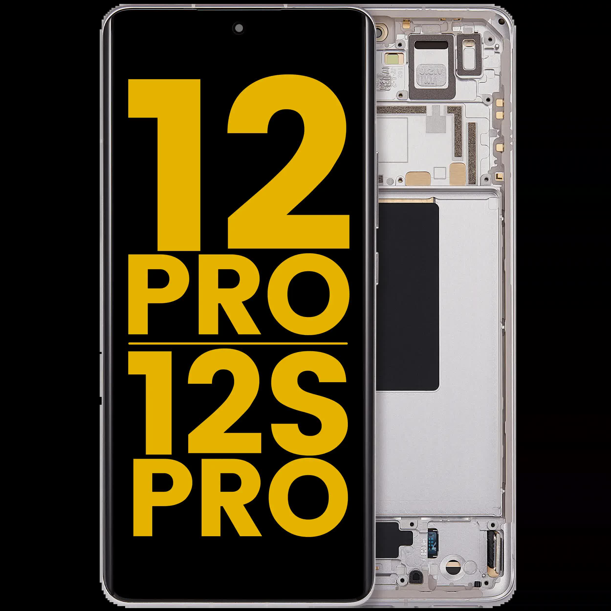 OLED Display mit Rahmen für Xiaomi 12 Pro / 12S Pro (professionell aufgearbeitet) (Purple (Violett))