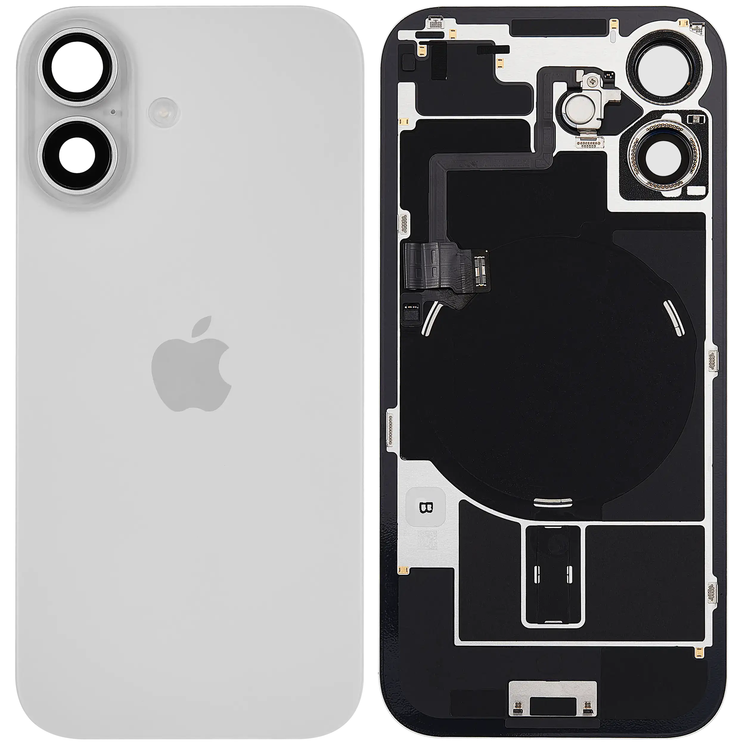 Rückglas mit MagSafe Magnet & NFC & Taschenlampen-Flexkabel für iPhone 17 (ausgebautes Originalteil: Grade B) (White (Weiß)) – Bild 2