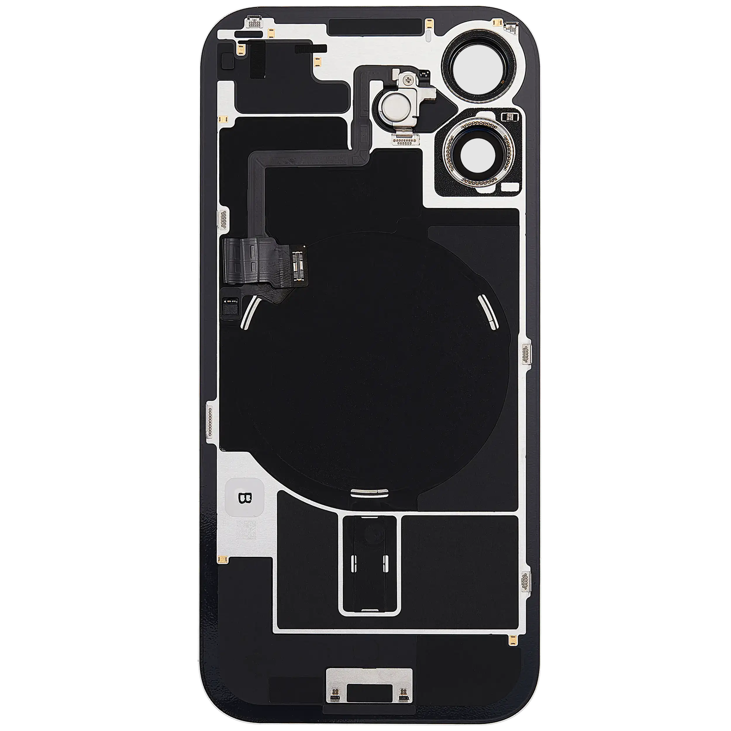Rückglas mit MagSafe Magnet & NFC & Taschenlampen-Flexkabel für iPhone 17 (ausgebautes Originalteil: Grade B) (White (Weiß)) – Bild 4
