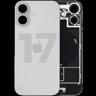Rückglas mit MagSafe Magnet & NFC & Taschenlampen-Flexkabel für iPhone 17 (ausgebautes Originalteil: Grade B) (White (Weiß))
