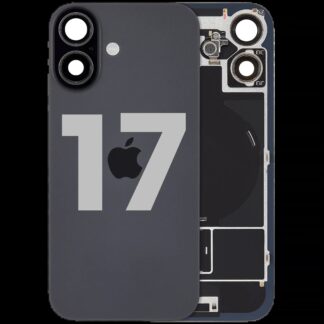 Rückglas mit MagSafe Magnet & NFC & Taschenlampen-Flexkabel für iPhone 17 (ausgebautes Originalteil: Grade C) (Black (Schwarz))