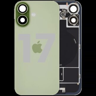 Rückglas mit MagSafe Magnet & NFC & Taschenlampen-Flexkabel für iPhone 17 (ausgebautes Originalteil: Grade C) (Sage)