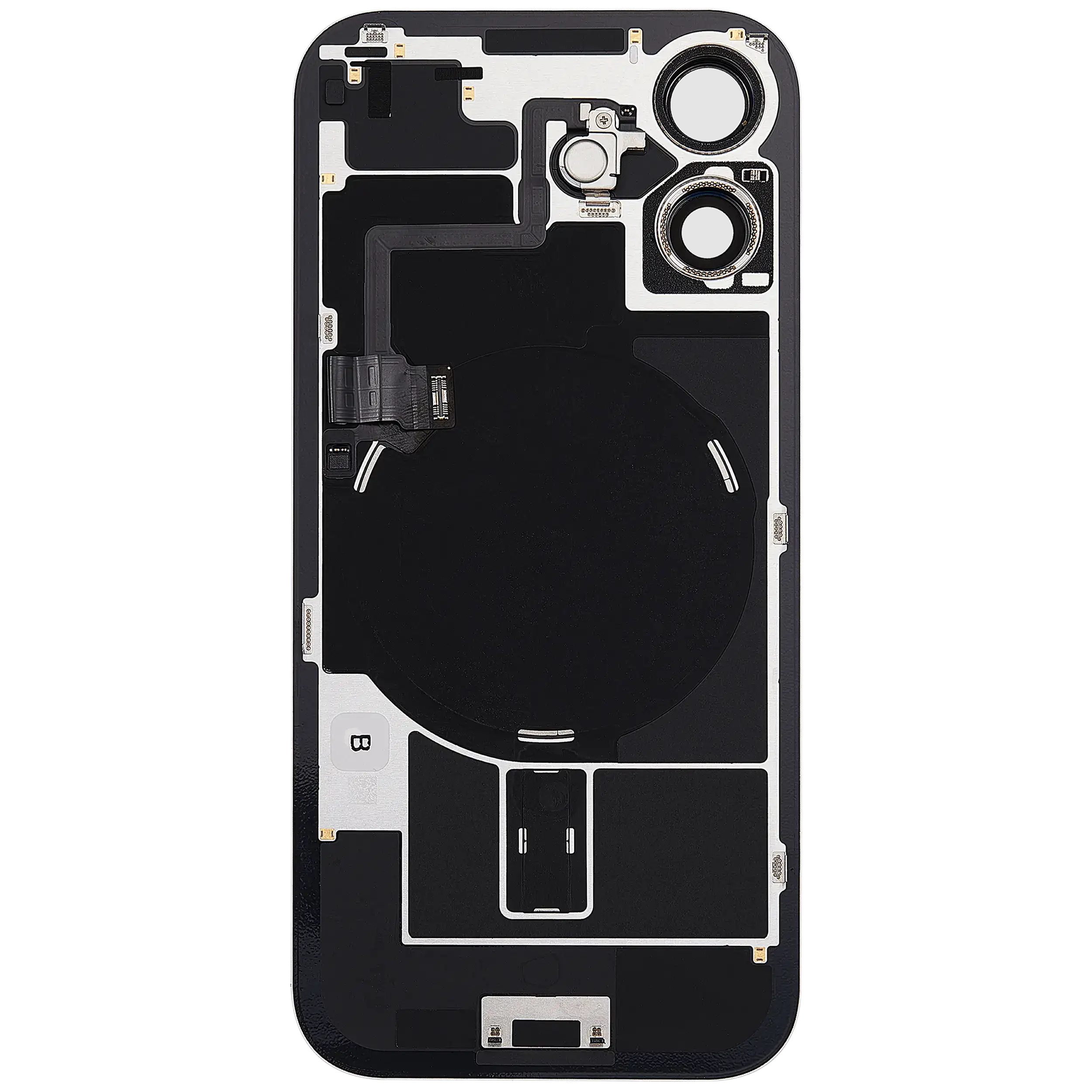 Rückglas mit MagSafe Magnet & NFC & Taschenlampen-Flexkabel für iPhone 17 (ausgebautes Originalteil: Grade C) (Mist Blue) – Bild 4