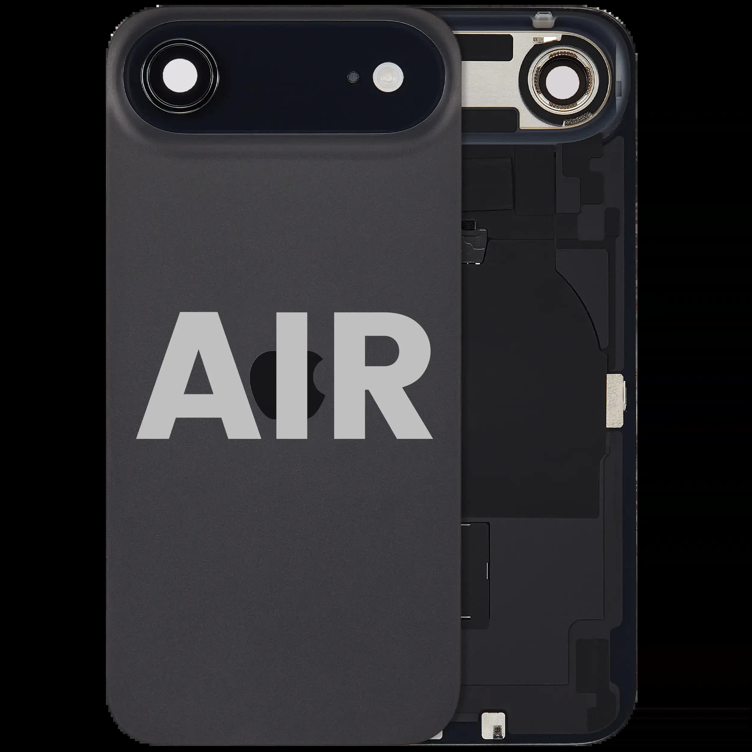 Rückglas mit MagSafe Magnet & NFC & Taschenlampen-Flexkabel für iPhone Air (ausgebautes Originalteil: Grade B) (Space Black)