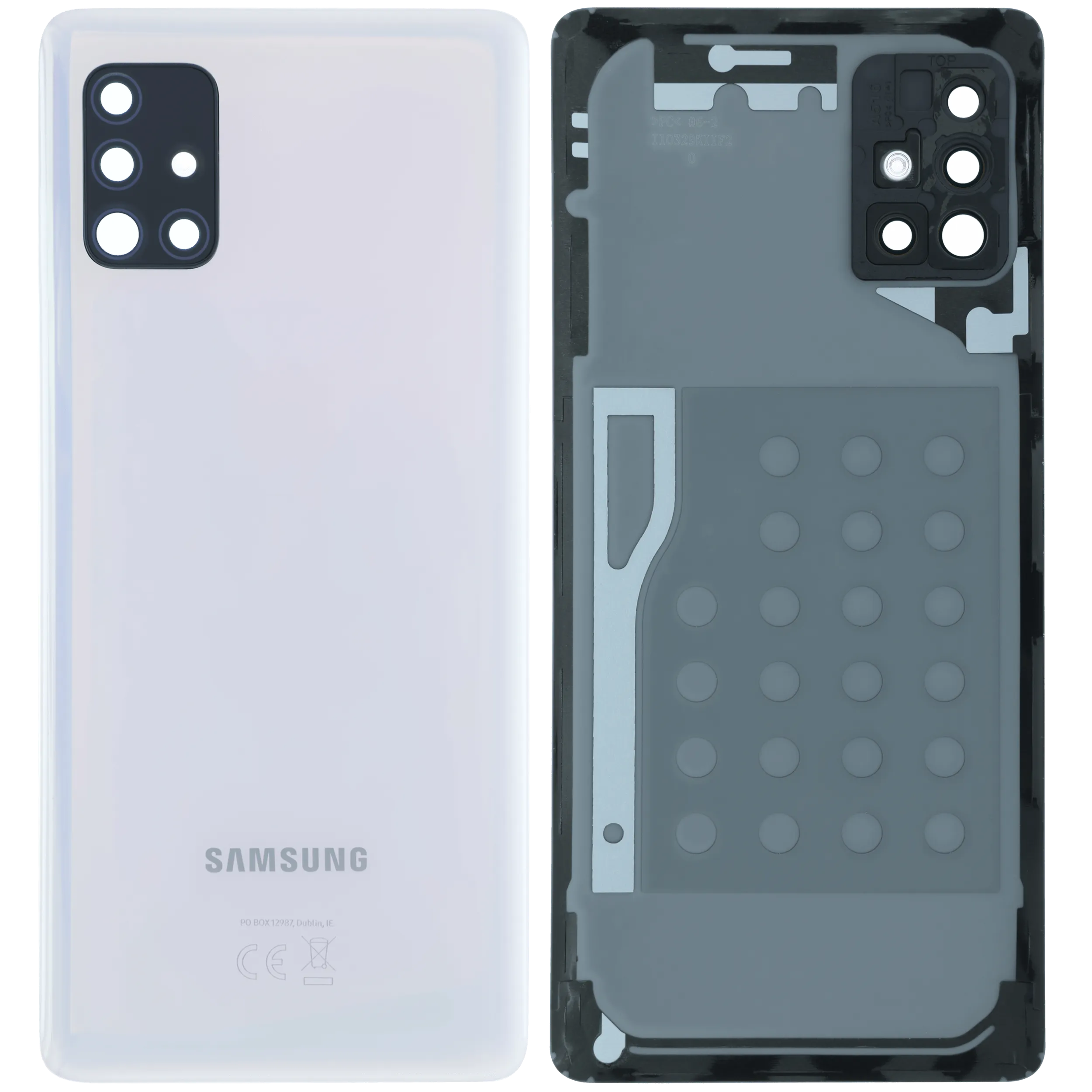 Rückdeckel mit Kameraglas für Samsung Galaxy A51 (A516 / 2020) (Service Pack) (White (Weiß)) – Bild 2