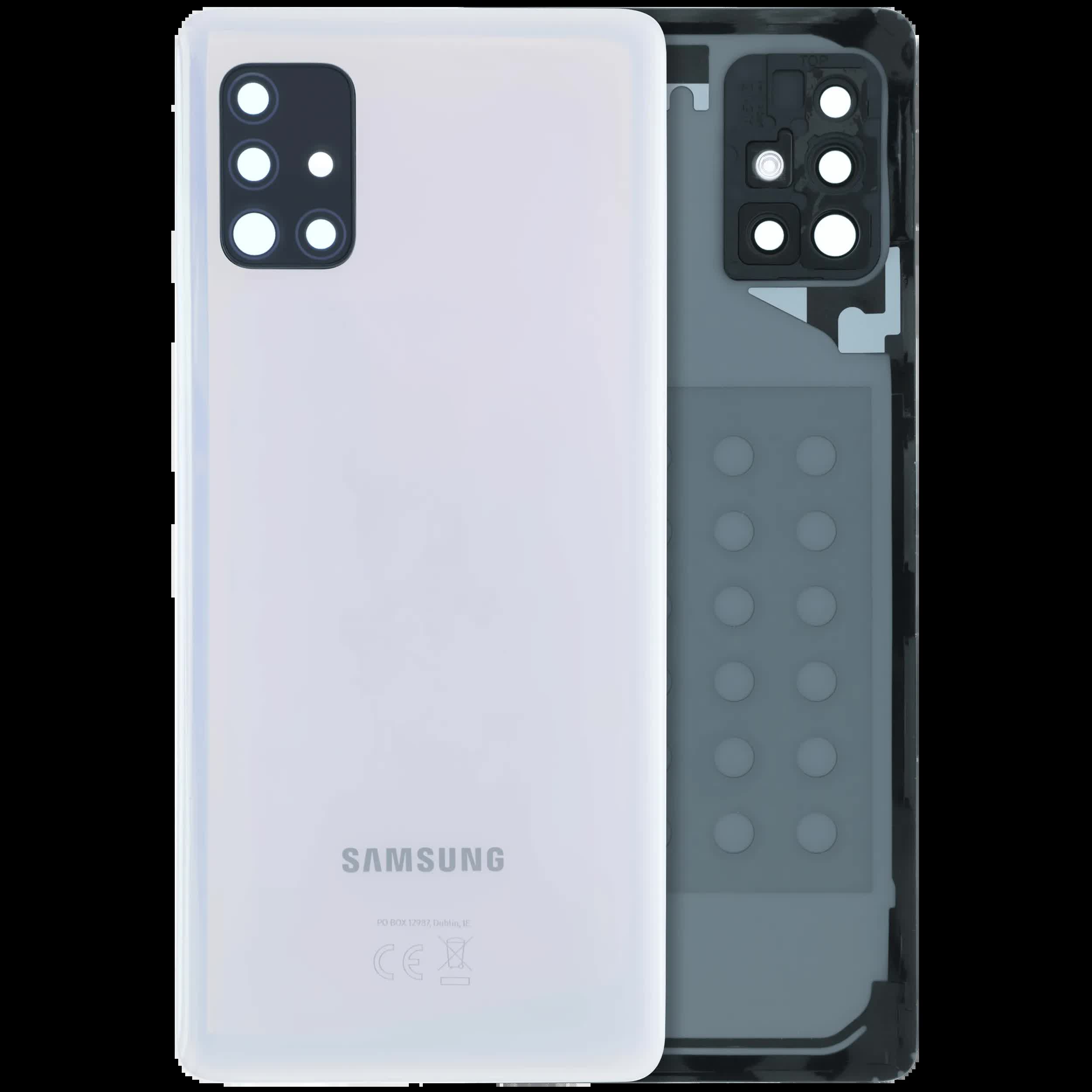 Rückdeckel mit Kameraglas für Samsung Galaxy A51 (A516 / 2020) (Service Pack) (White (Weiß))