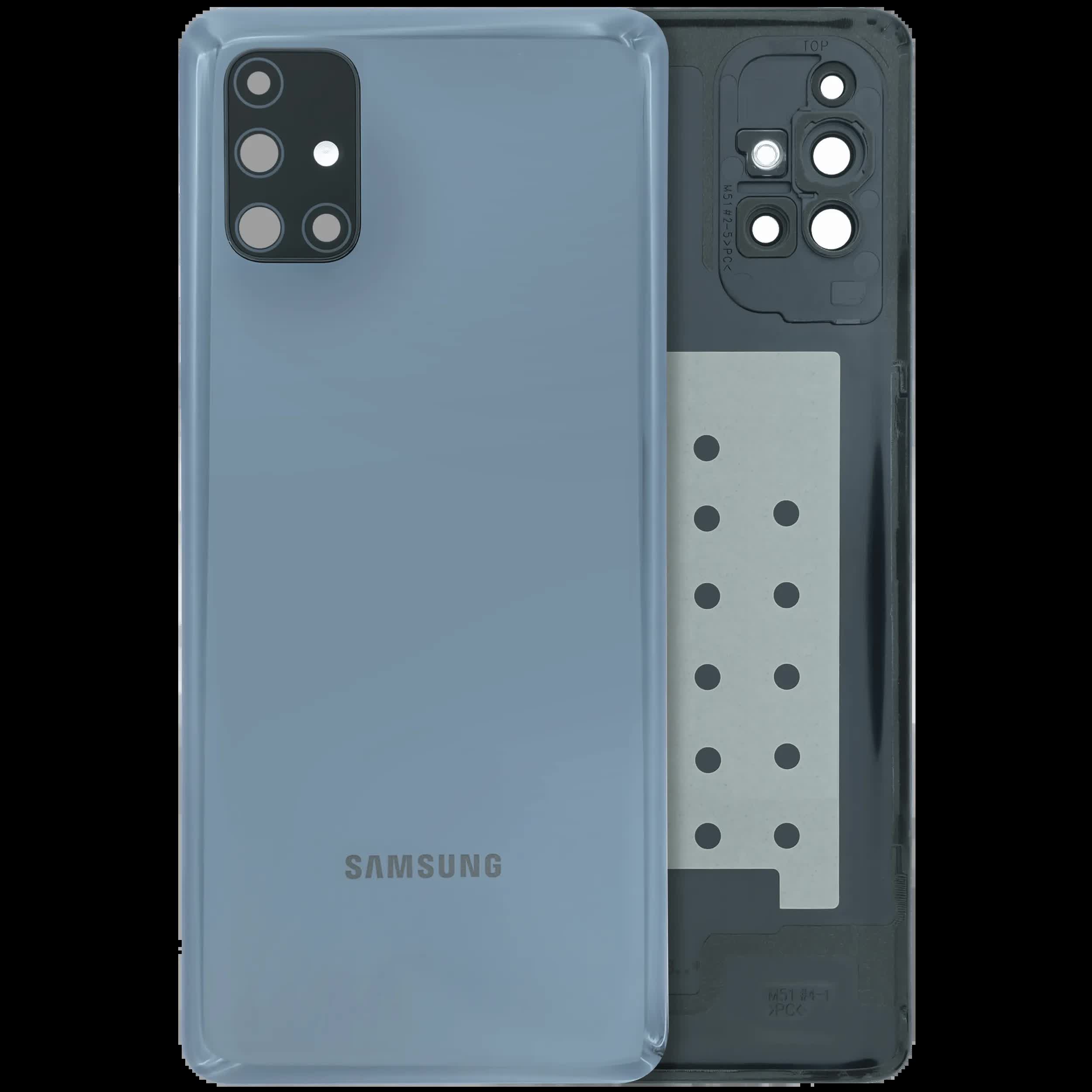 Rückdeckel mit Kameraglas für Samsung Galaxy M51 (M515 / 2020) (Service Pack) (Black (Schwarz))