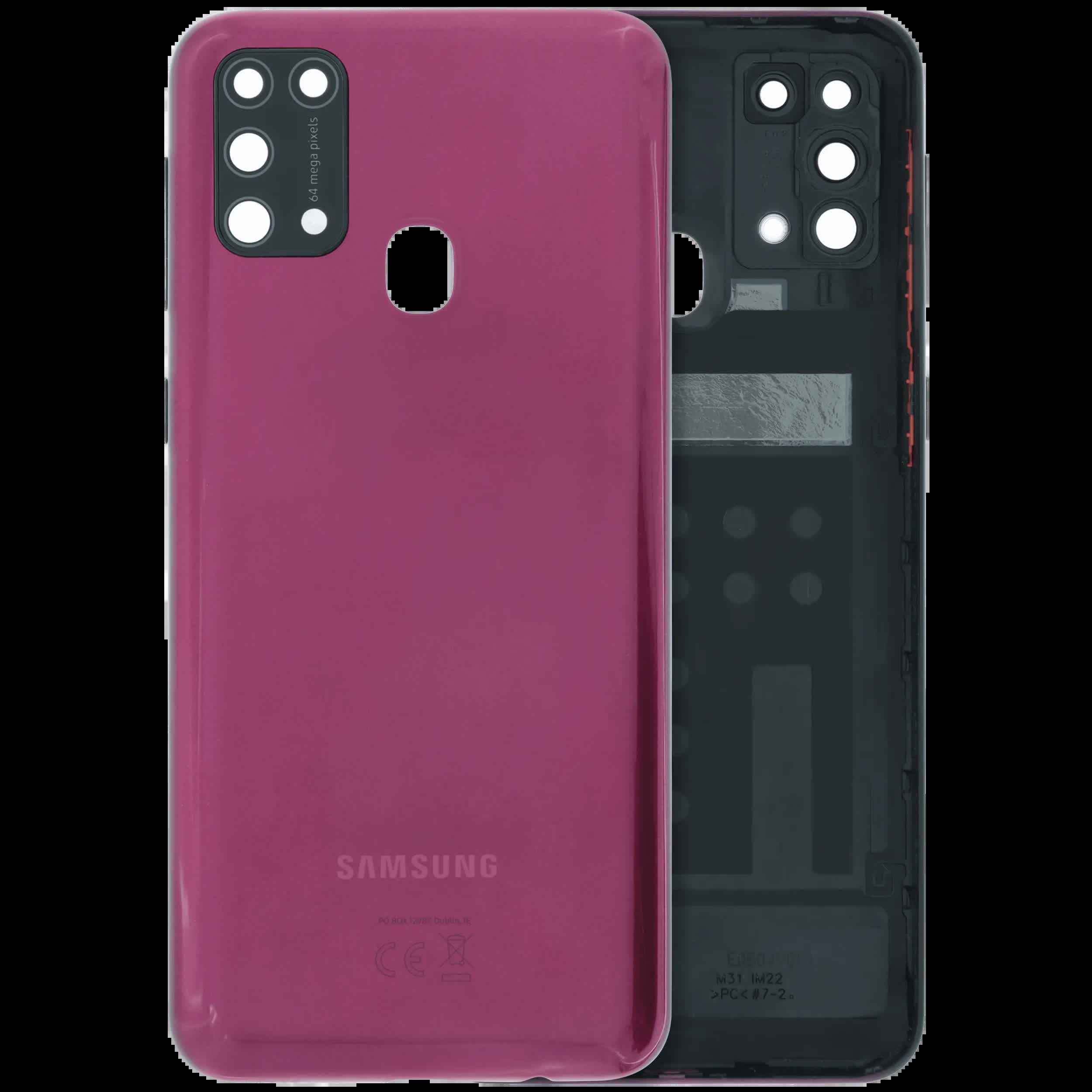 Rückdeckel mit Kameraglas für Samsung Galaxy M31 (M315 / 2020) (Service Pack) (Red (Rot))