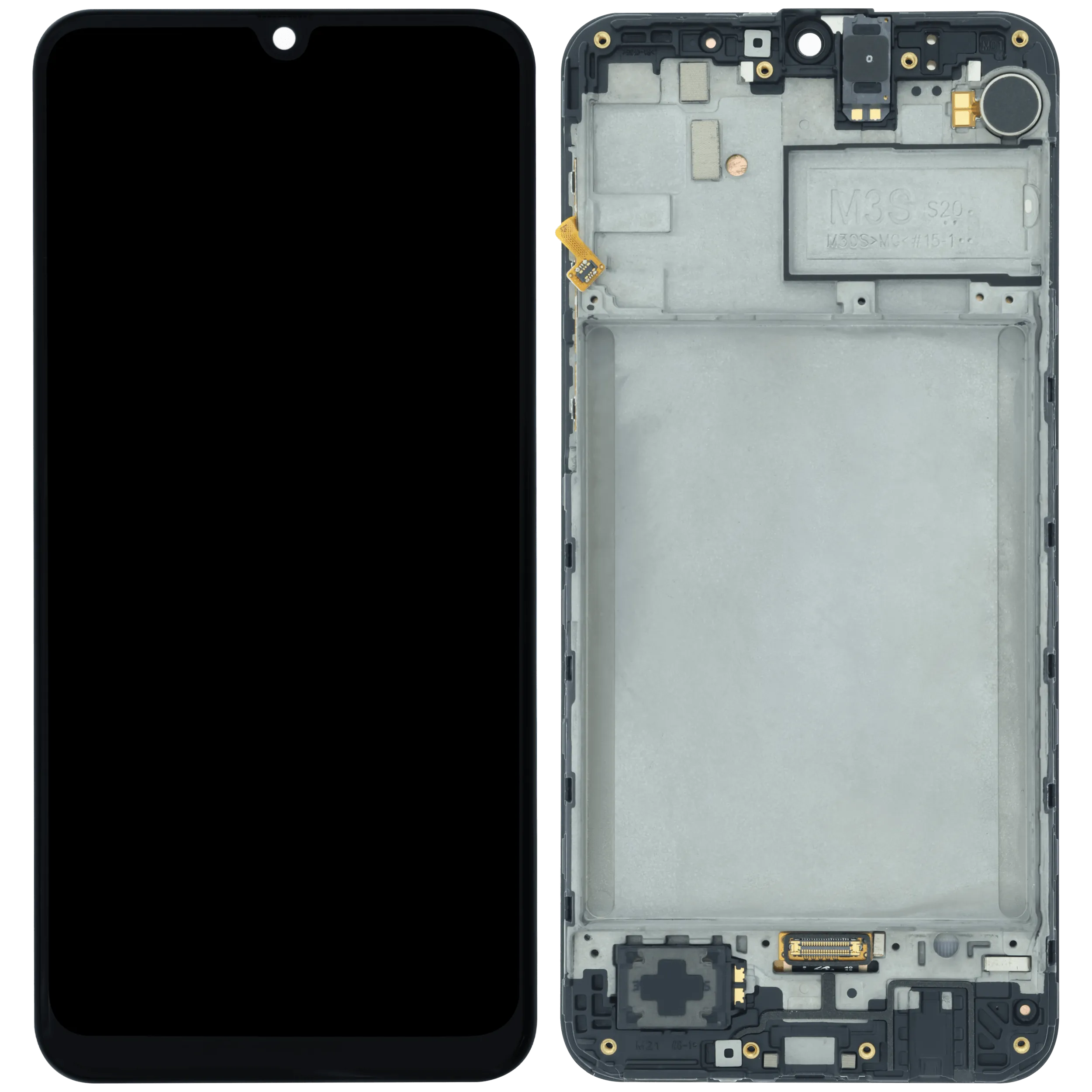 OLED Display mit Rahmen für Samsung Galaxy M21 (SM-M215) (Service Pack) (Black (Schwarz)) – Bild 2