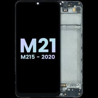 OLED Display mit Rahmen für Samsung Galaxy M21 (SM-M215) (Service Pack) (Black (Schwarz))