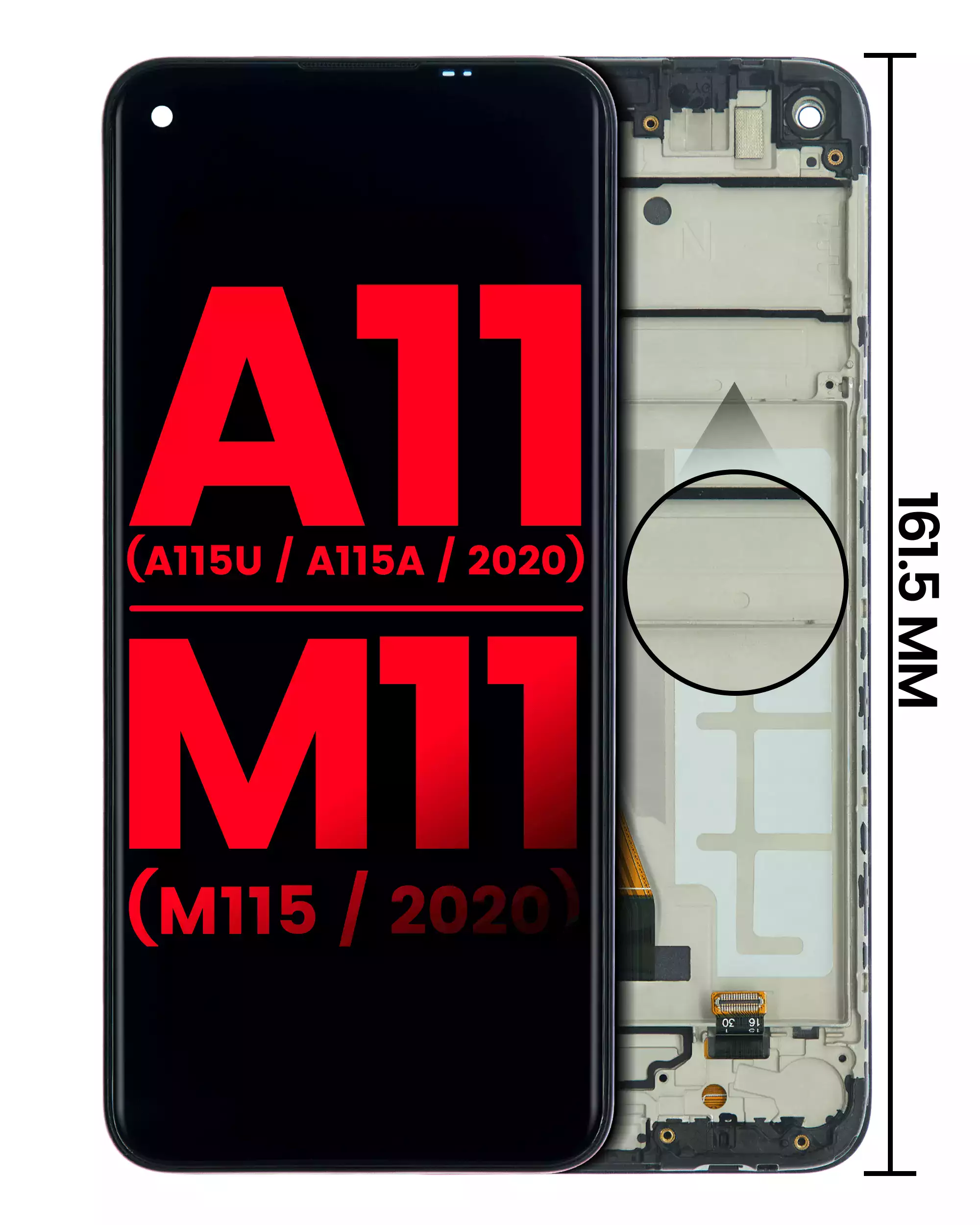 OLED Display mit Rahmen für Samsung Galaxy M55 5G (SM-M556) (Service Pack) (Black (Schwarz)) – Bild 3