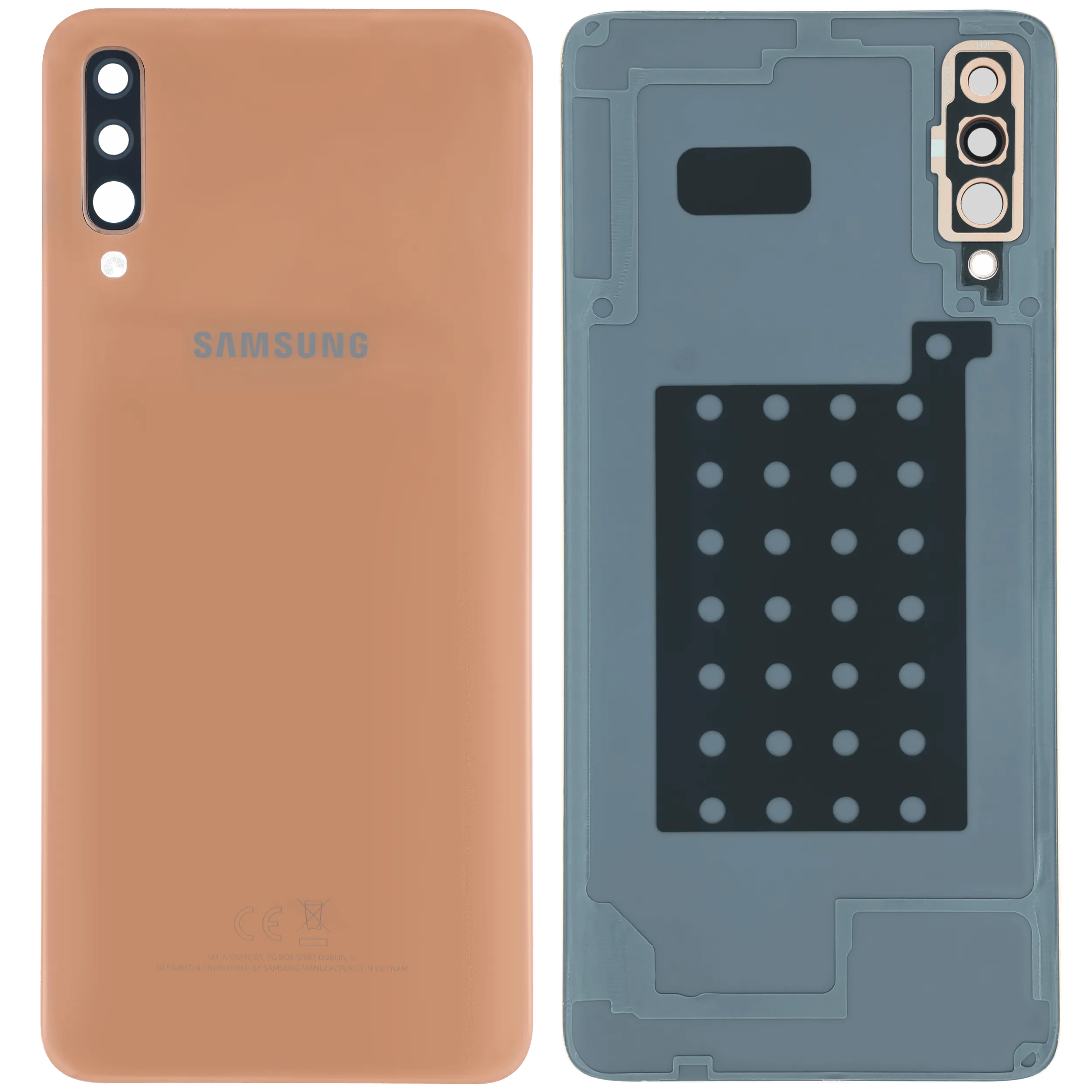 Rückdeckel mit Kameraglas für Samsung Galaxy A70 (A705 / 2019) (Service Pack) (Orange) – Bild 2