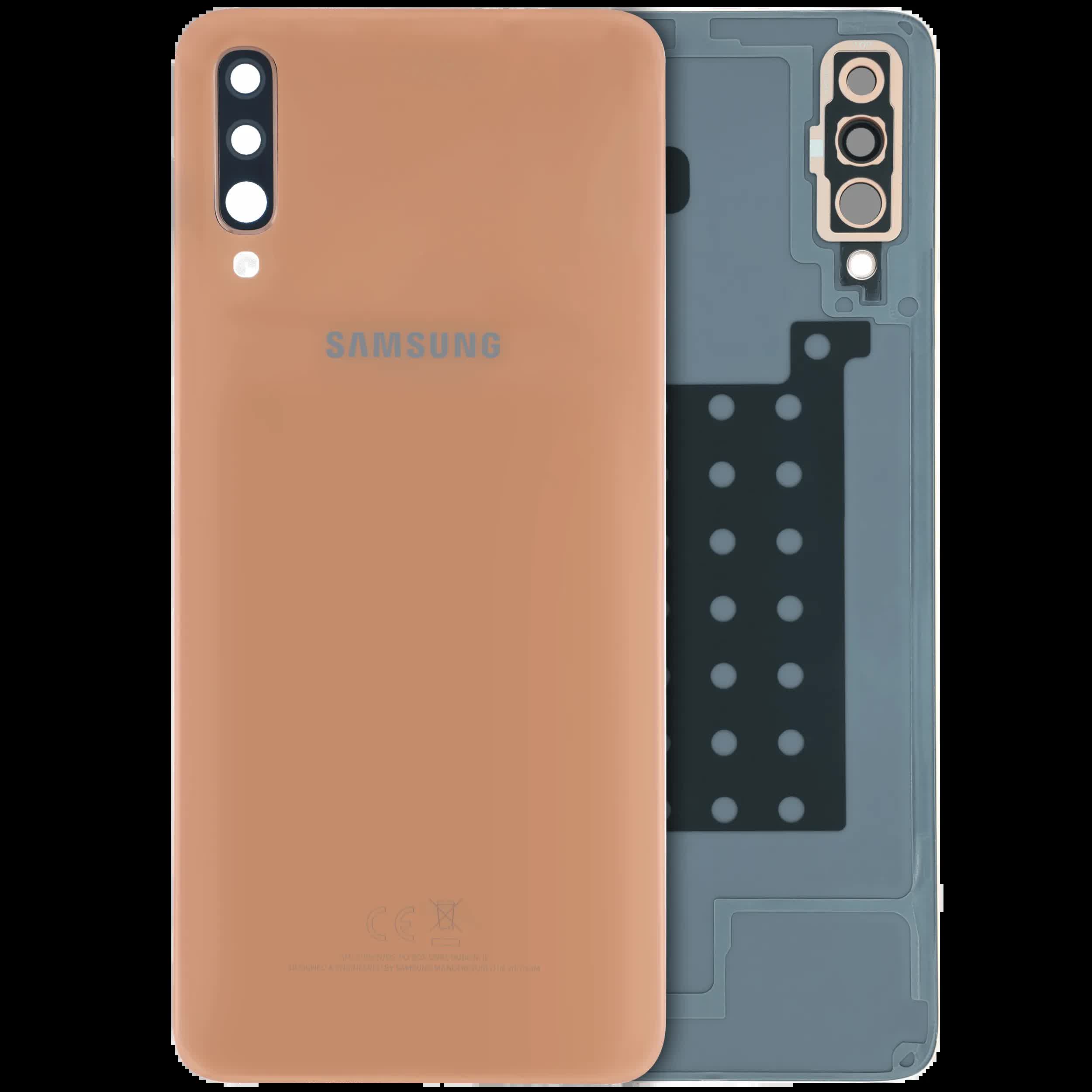 Rückdeckel mit Kameraglas für Samsung Galaxy A70 (A705 / 2019) (Service Pack) (Orange)