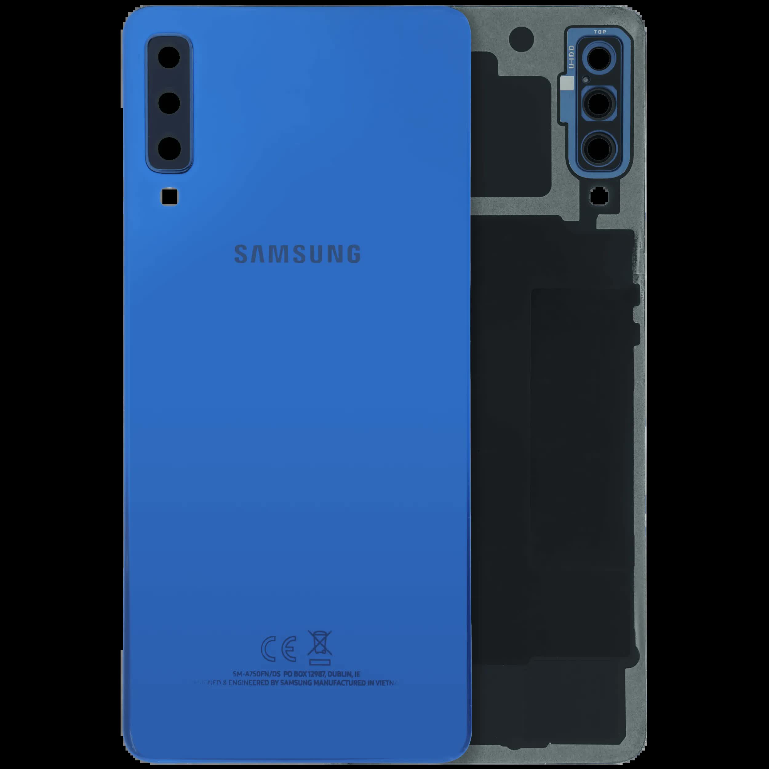 Rückdeckel mit Kameraglas für Samsung Galaxy A7 (A750 / 2018) (Service Pack) (Blue (Blau))
