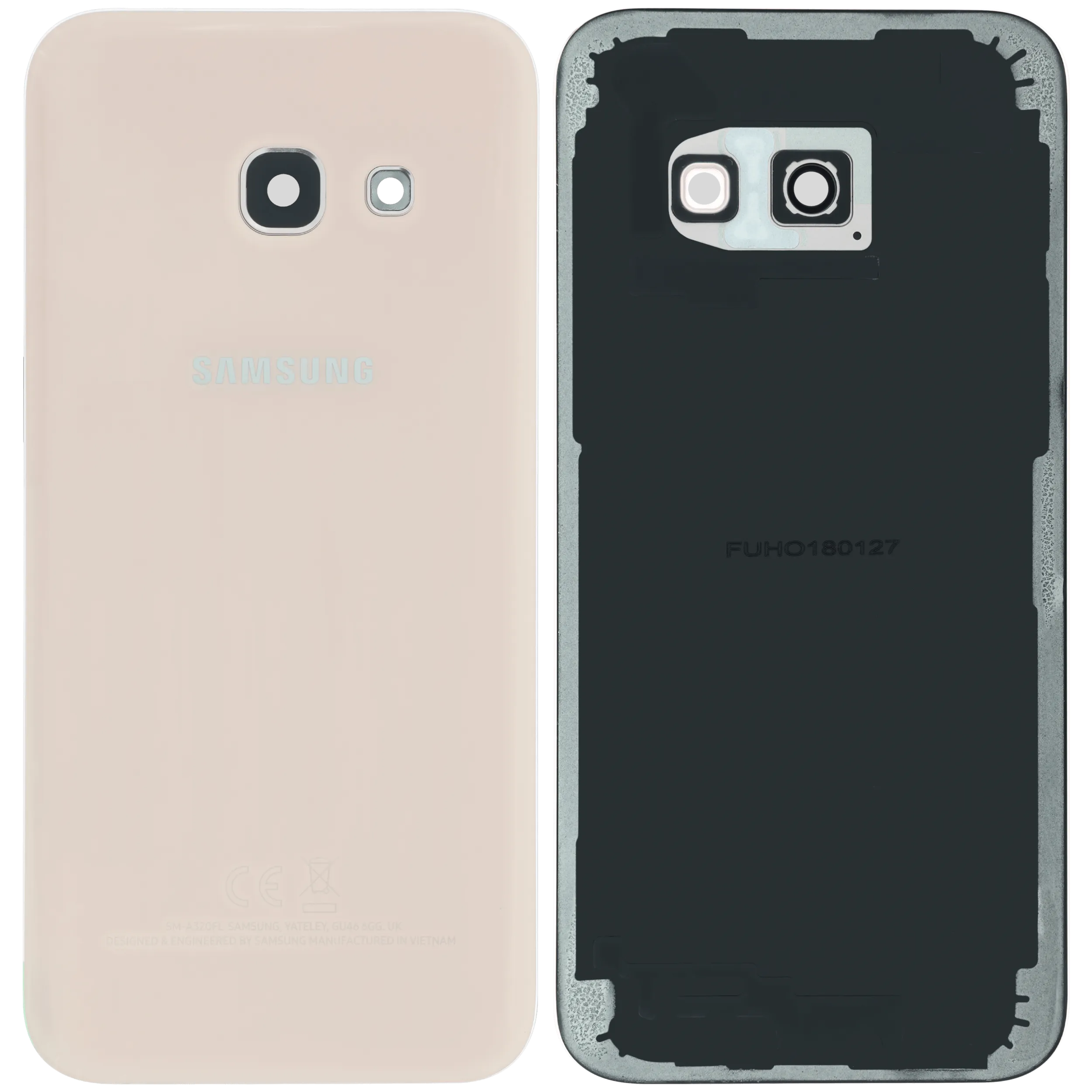 Rückdeckelglas mit Kameraglas für Samsung Galaxy A3 (A320 / 2017) (Service Pack) (Pink (Rosa)) – Bild 2