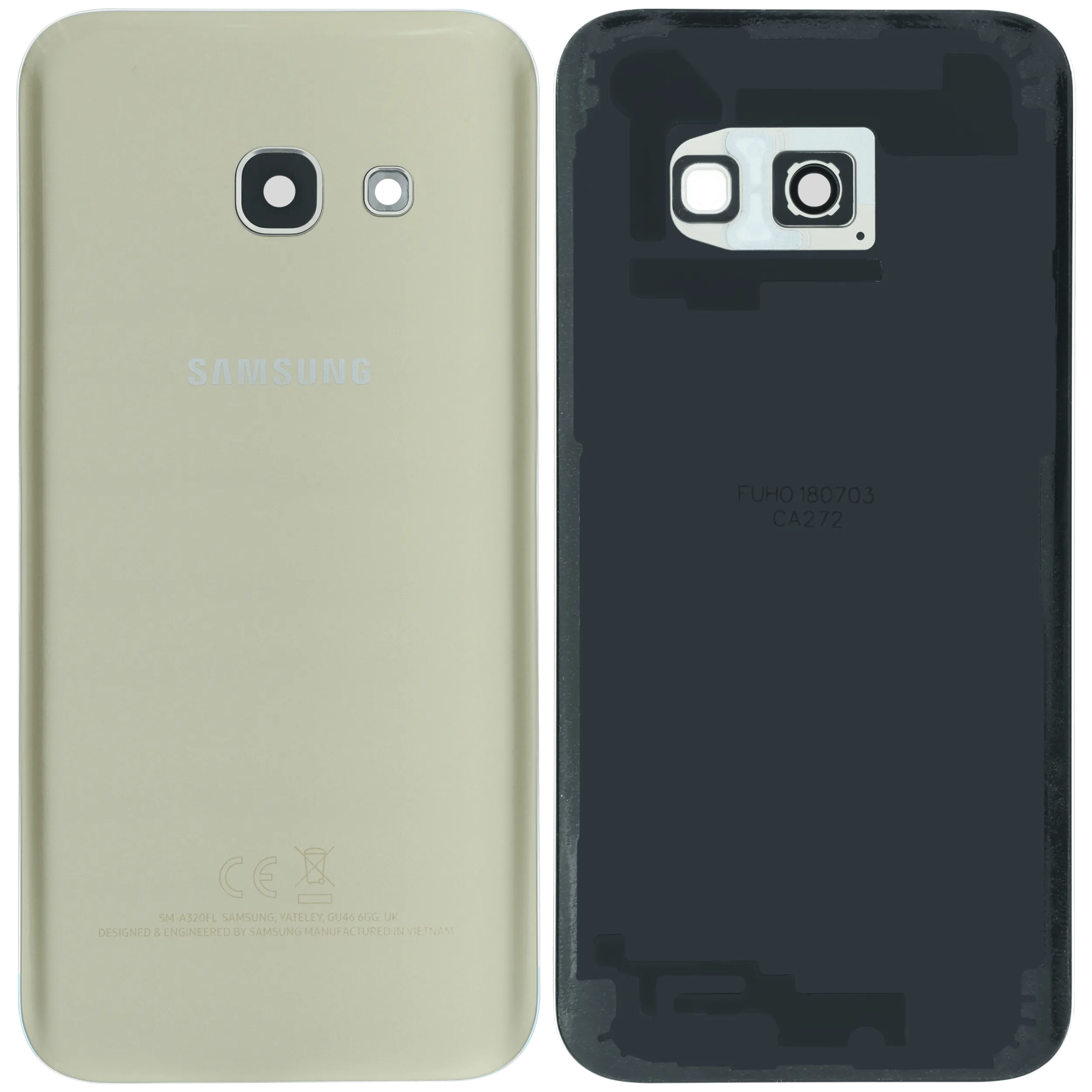 Rückdeckelglas mit Kameraglas für Samsung Galaxy A3 (A320 / 2017) (Service Pack) (Gold) – Bild 2