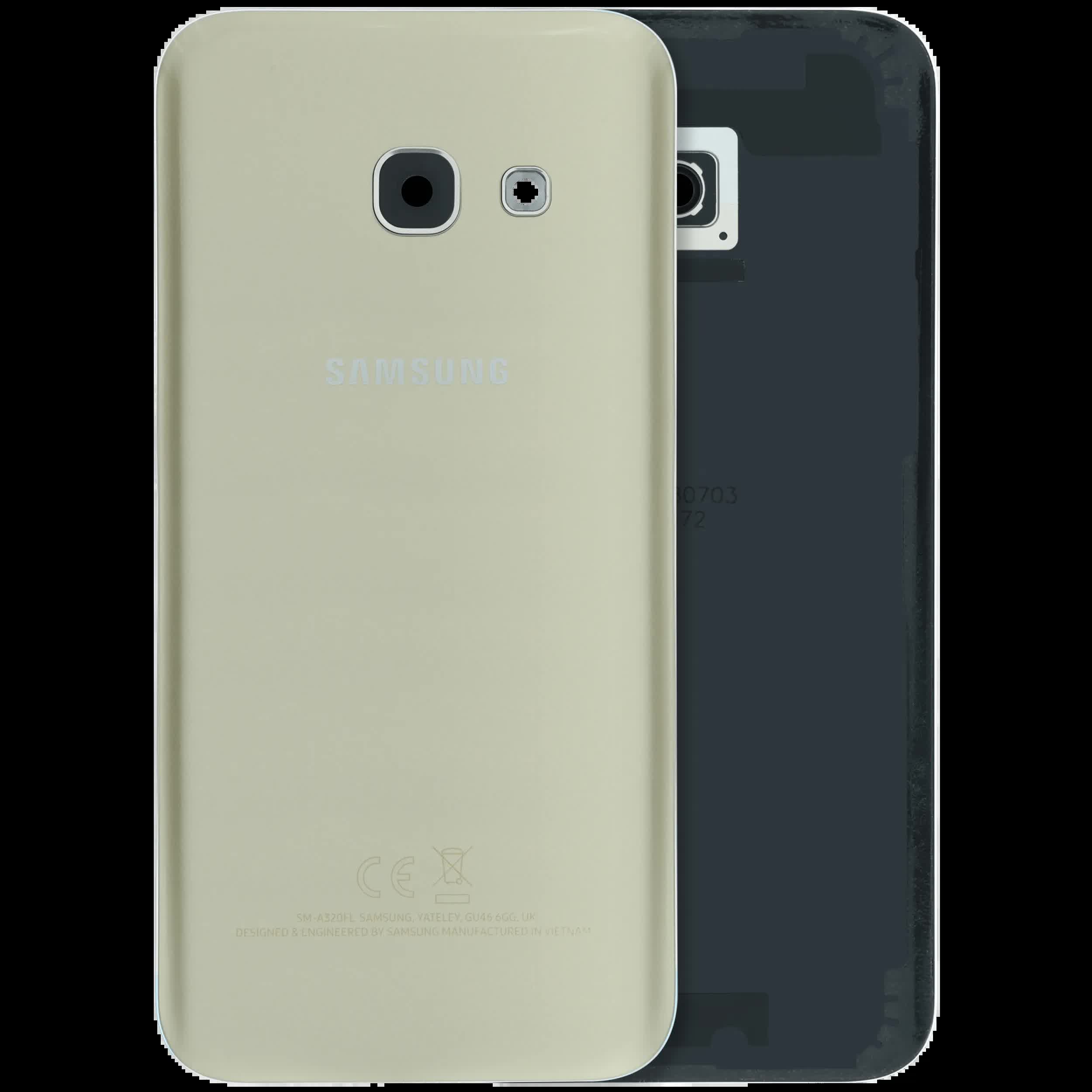 Rückdeckelglas mit Kameraglas für Samsung Galaxy A3 (A320 / 2017) (Service Pack) (Gold)