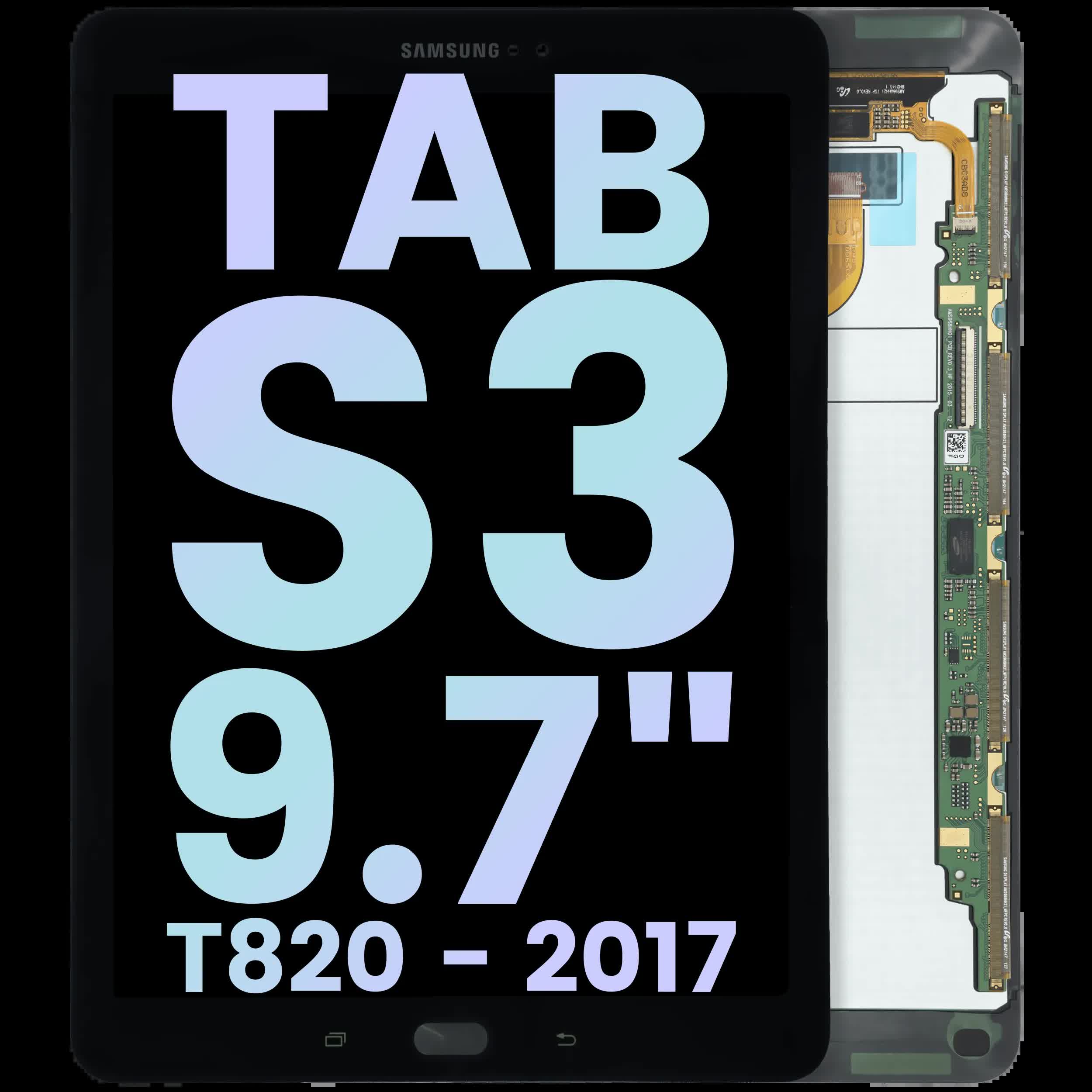 LCD Display ohne Rahmen für Samsung Galaxy Tab S3 9.7" (T820) (Service Pack) (Black (Schwarz))