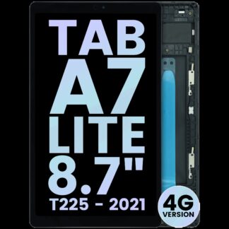 LCD Display mit Rahmen für Samsung Galaxy Tab A7 Lite 4G (T225) (Service Pack) (Black (Schwarz))