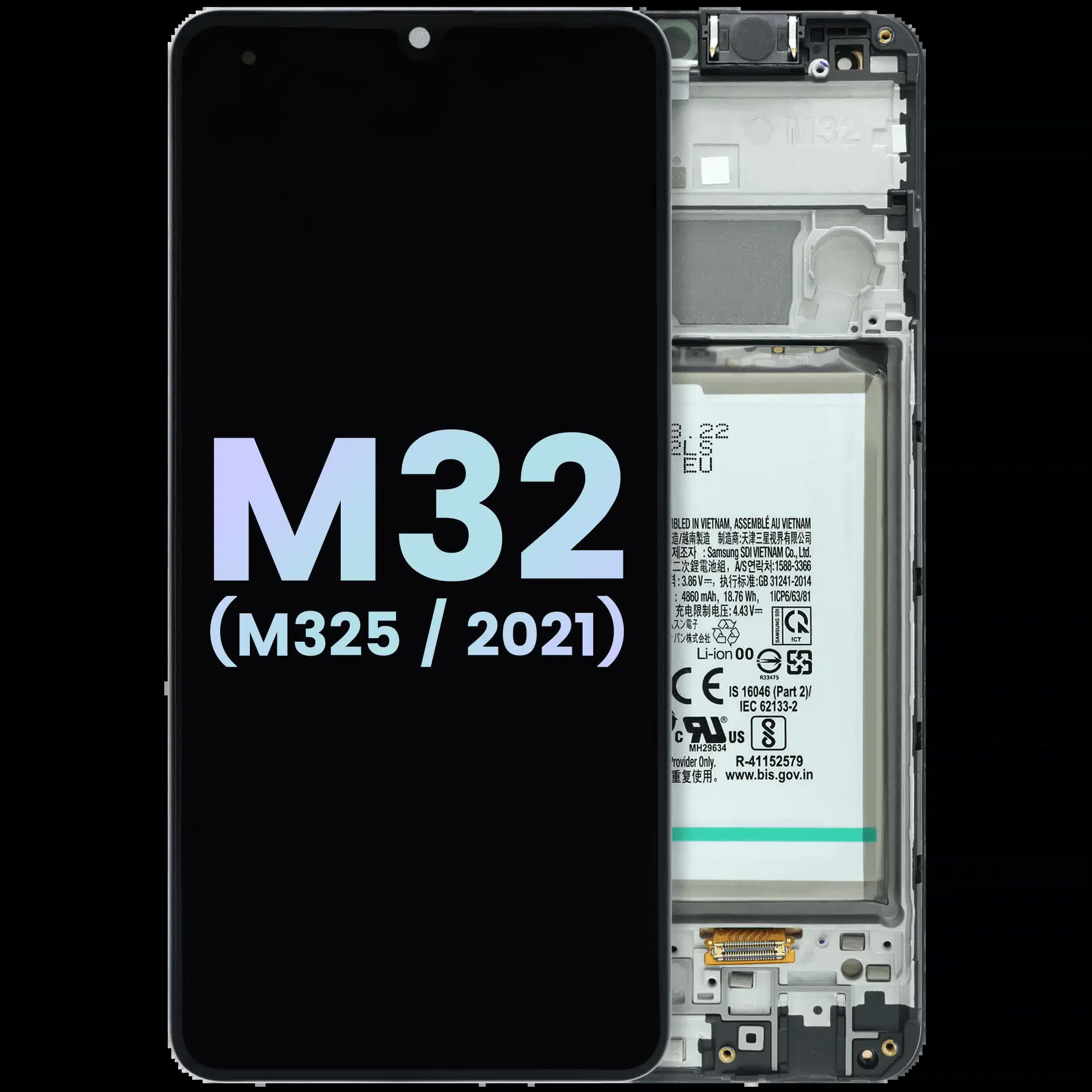 LCD Display mit Rahmen für Samsung Galaxy M32 (M325) (Service Pack)