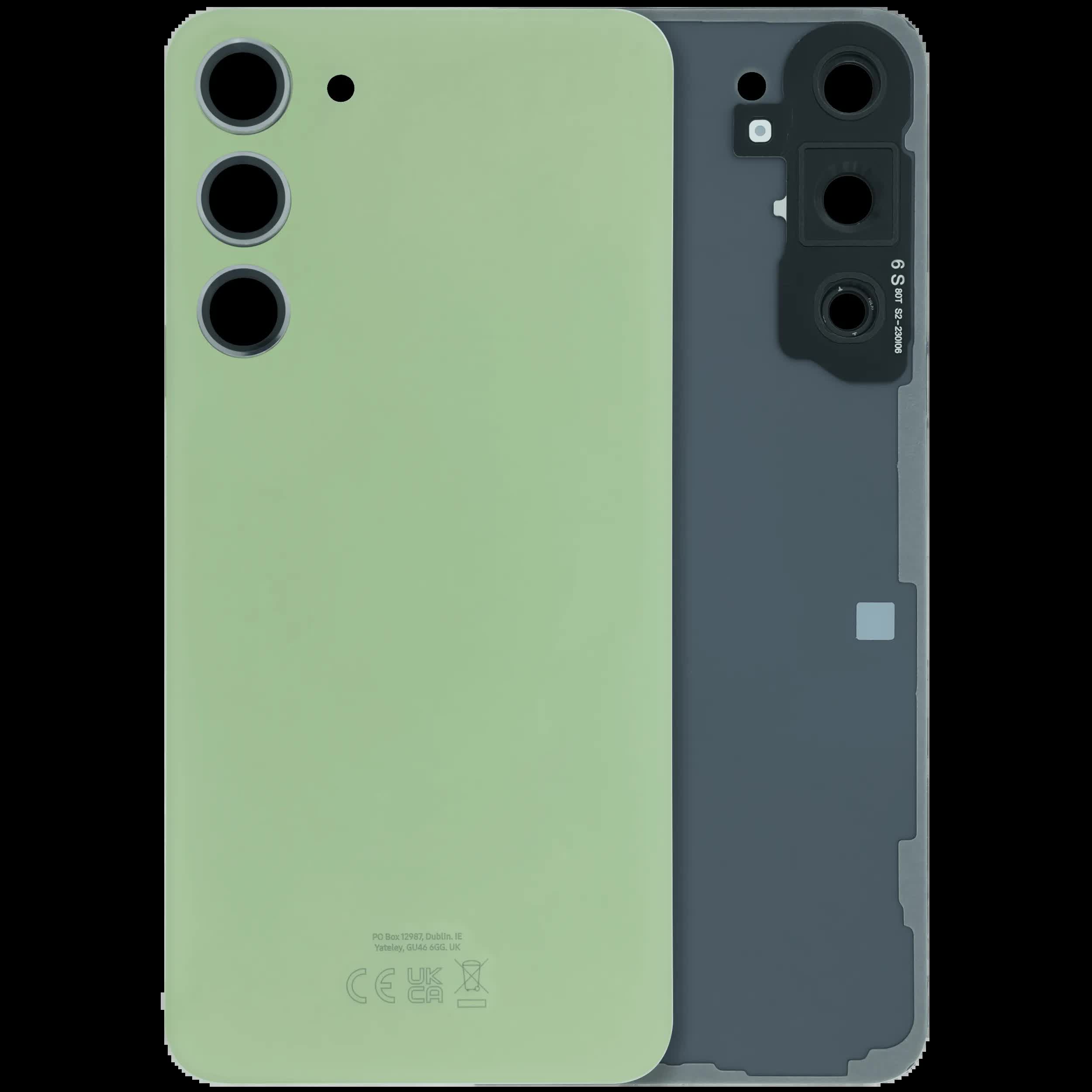 Rückdeckelglas mit Kameraglas für Samsung Galaxy S23 Plus (Service Pack) (Lime)