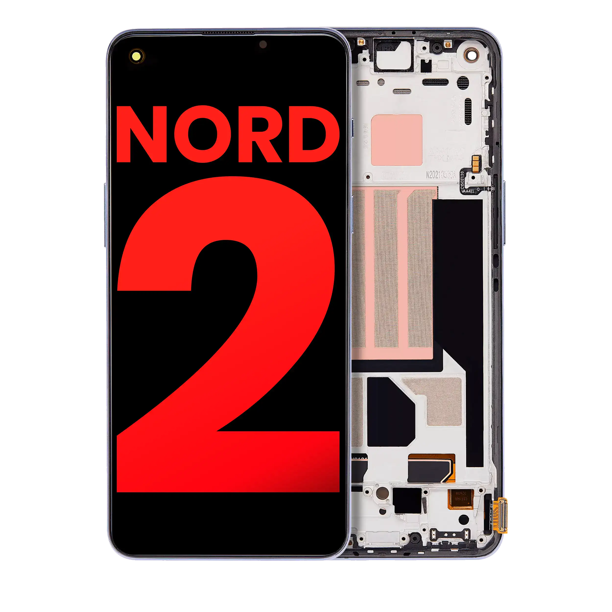 OLED Display ohne Rahmen für OnePlus Nord 2 5G / Nord 2T 5G (professionell aufgearbeitet) (Black (Schwarz)) – Bild 2