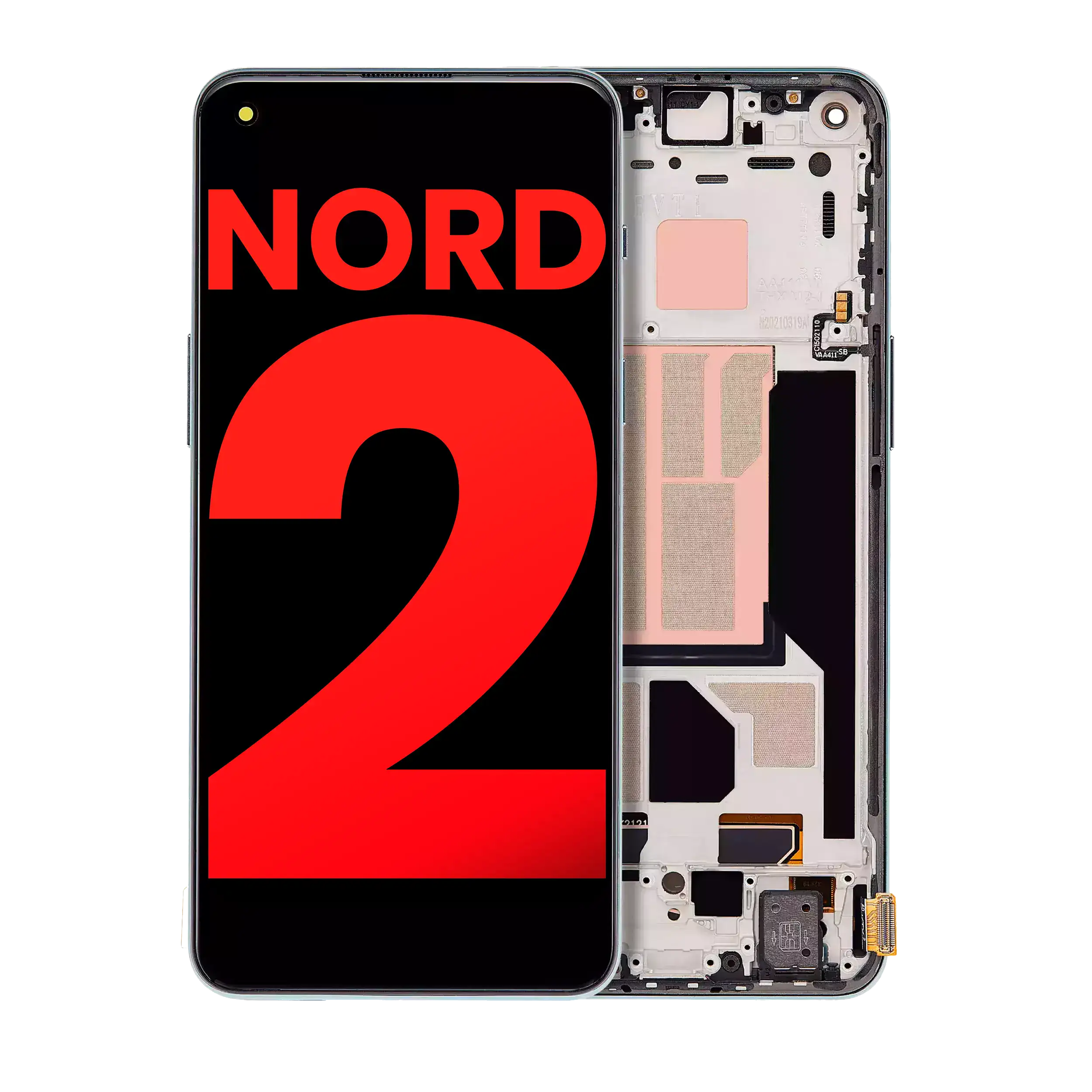 OLED Display ohne Rahmen für OnePlus Nord 2 5G / Nord 2T 5G (professionell aufgearbeitet) (Black (Schwarz)) – Bild 5