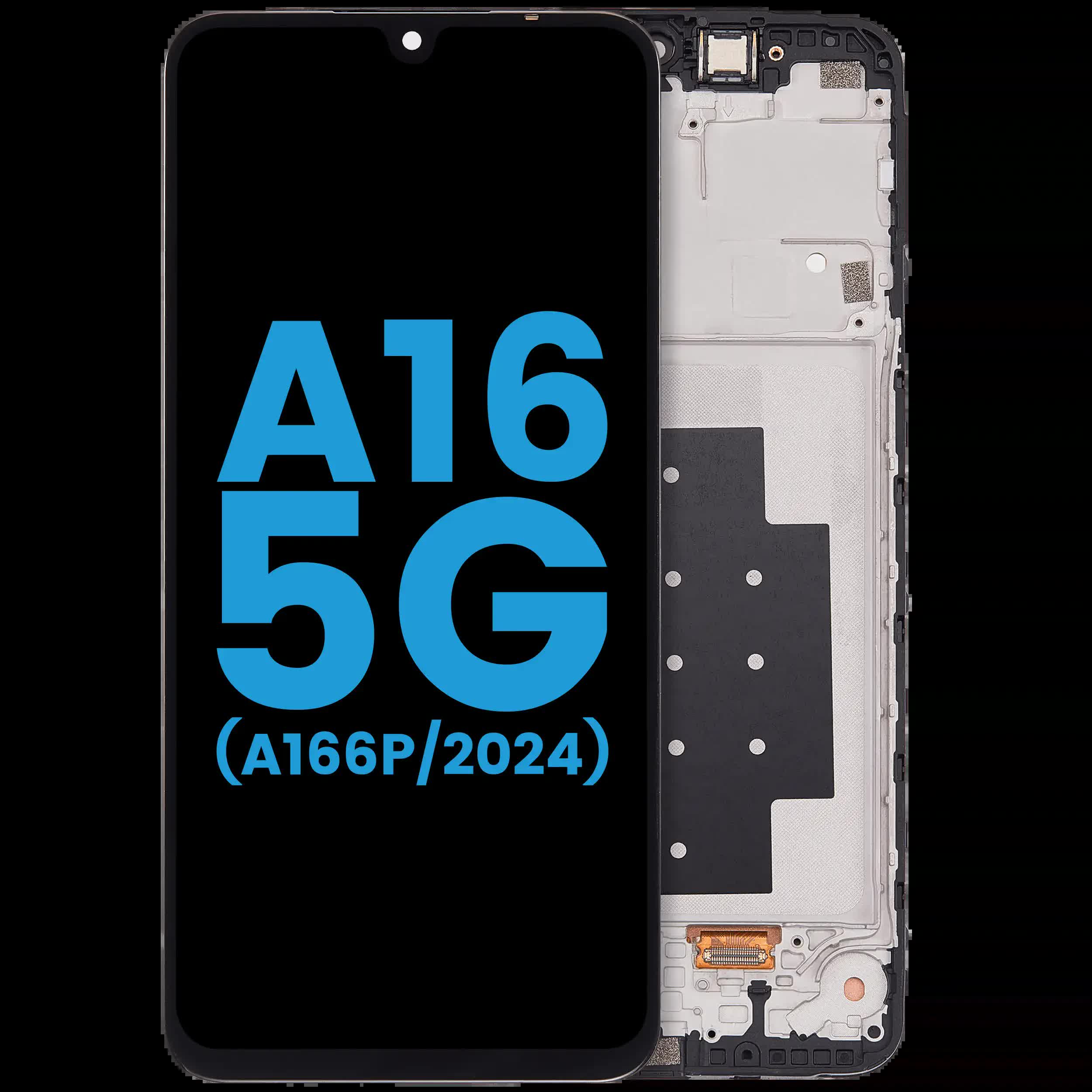 LCD Display mit Rahmen für Samsung Galaxy A16 5G (A166P / 2024)(6.59" ) (International Dual SIM) (Aftermarket: incell)