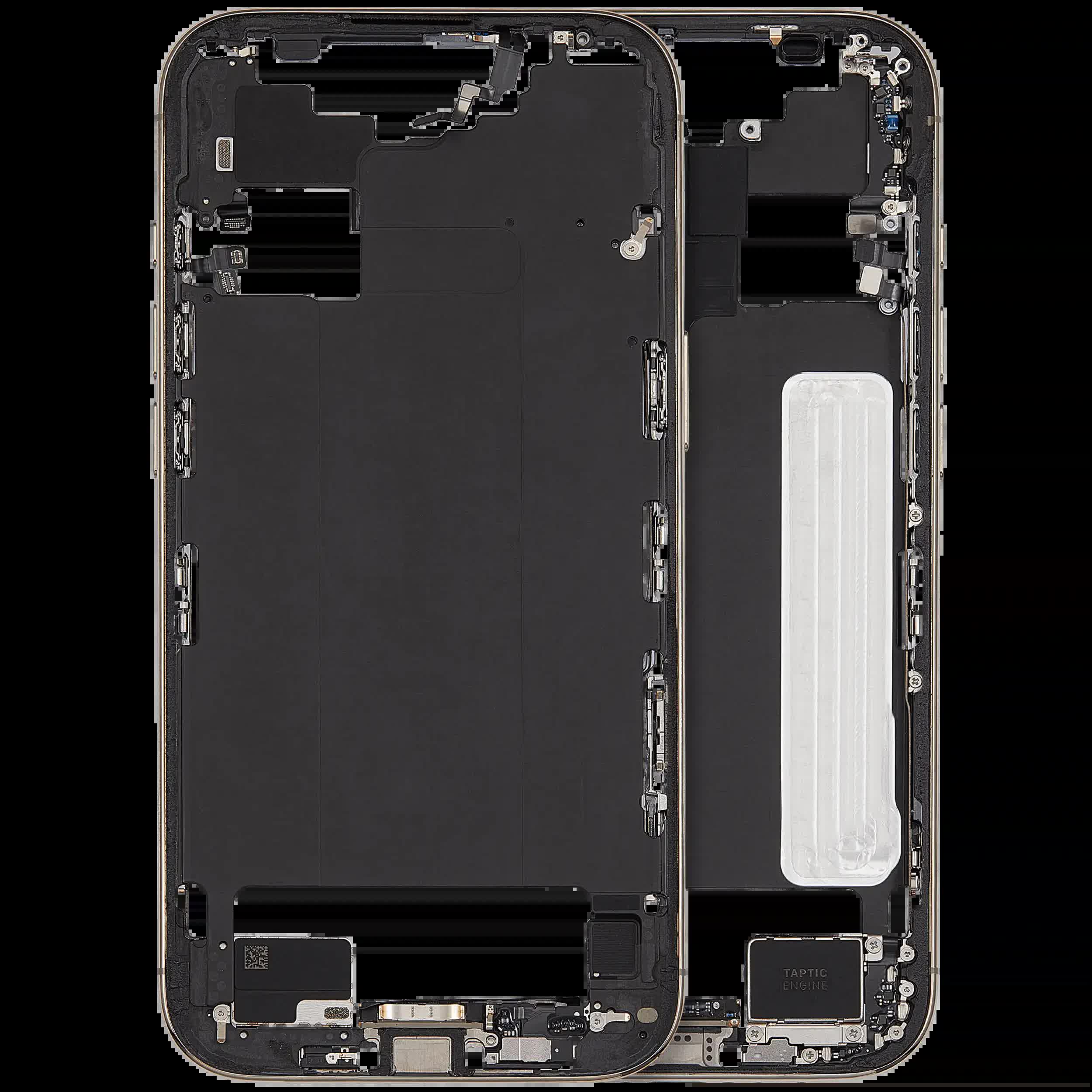 Mittelrahmen mit Ladebuchsen-Flex und Kleinteilen für iPhone Air (US / EU Version) (ausgebautes Originalteil: Grade A) (Light Gold)