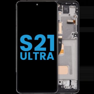 LCD Display mit Rahmen (ohne FingerPrint Sensor) für Samsung Galaxy S21 Ultra (US & International) (Aftermarket: Incell) (Phantom Black)