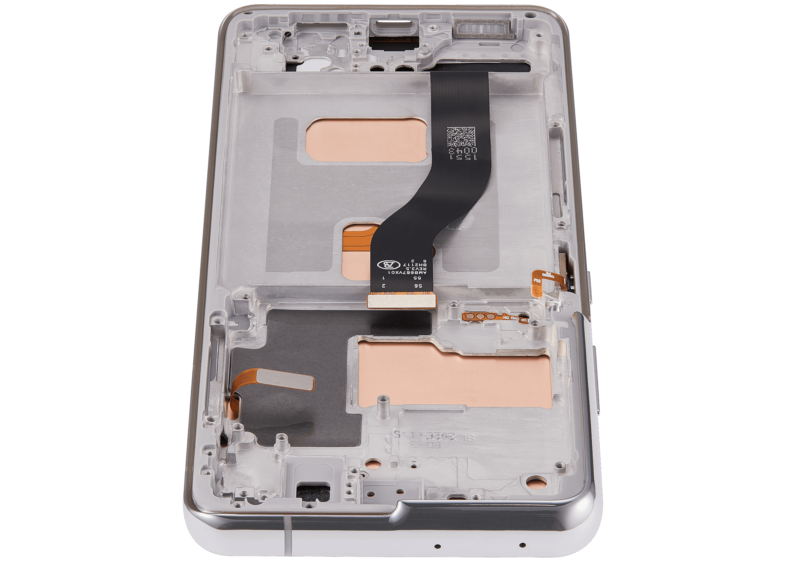 LCD Display mit Rahmen (ohne FingerPrint Sensor) für Samsung Galaxy S21 Ultra (US & International) (Aftermarket: Incell) (Phantom Silver) – Bild 4