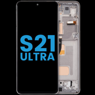 LCD Display mit Rahmen (ohne FingerPrint Sensor) für Samsung Galaxy S21 Ultra (US & International) (Aftermarket: Incell) (Phantom Silver)