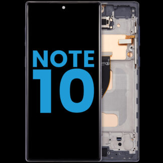 LCD Display mit Rahmen (ohne FingerPrint Sensor) für Samsung Galaxy Note 10 (US & International)(Aftermarket: Incell)(Test Rating: C)(Aura Black)