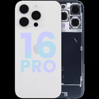 Rückglas mit MagSafe Magnet & NFC & Taschenlampen-Flexkabel für iPhone 16 Pro (Service Pack) (White Titanium)