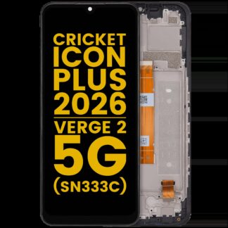 LCD Display mit Rahmen für Cricket lcon Plus (2026) (SN333C) / AT&T Verge 2 5G (professionell aufgearbeitet)