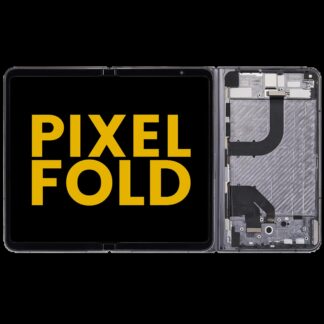 Inner Main OLED Display mit Rahmen für Google Pixel Fold (professionell aufgearbeitet) (Obsidian Black)