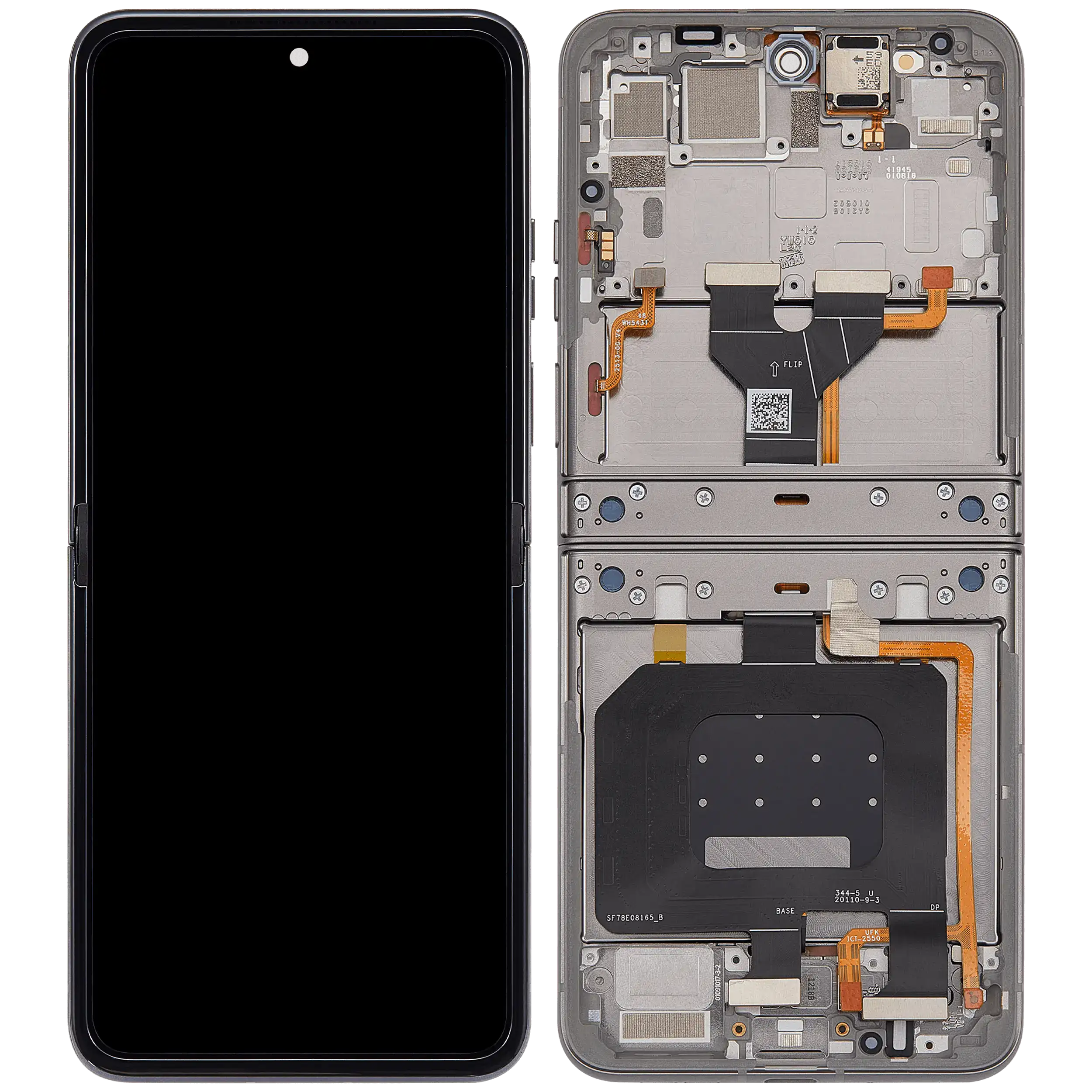 OLED Display mit Rahmen für Motorola Razr 2026 / Razr 70 (XT2657 / 2026) (professionell aufgearbeitet) (Hematite) – Bild 2