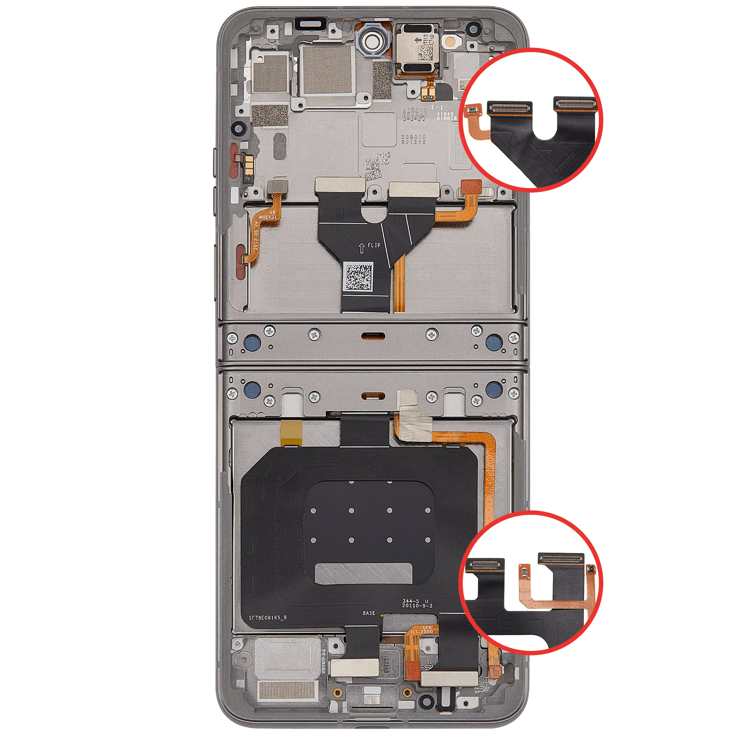 OLED Display mit Rahmen für Motorola Razr 2026 / Razr 70 (XT2657 / 2026) (professionell aufgearbeitet) (Hematite) – Bild 4