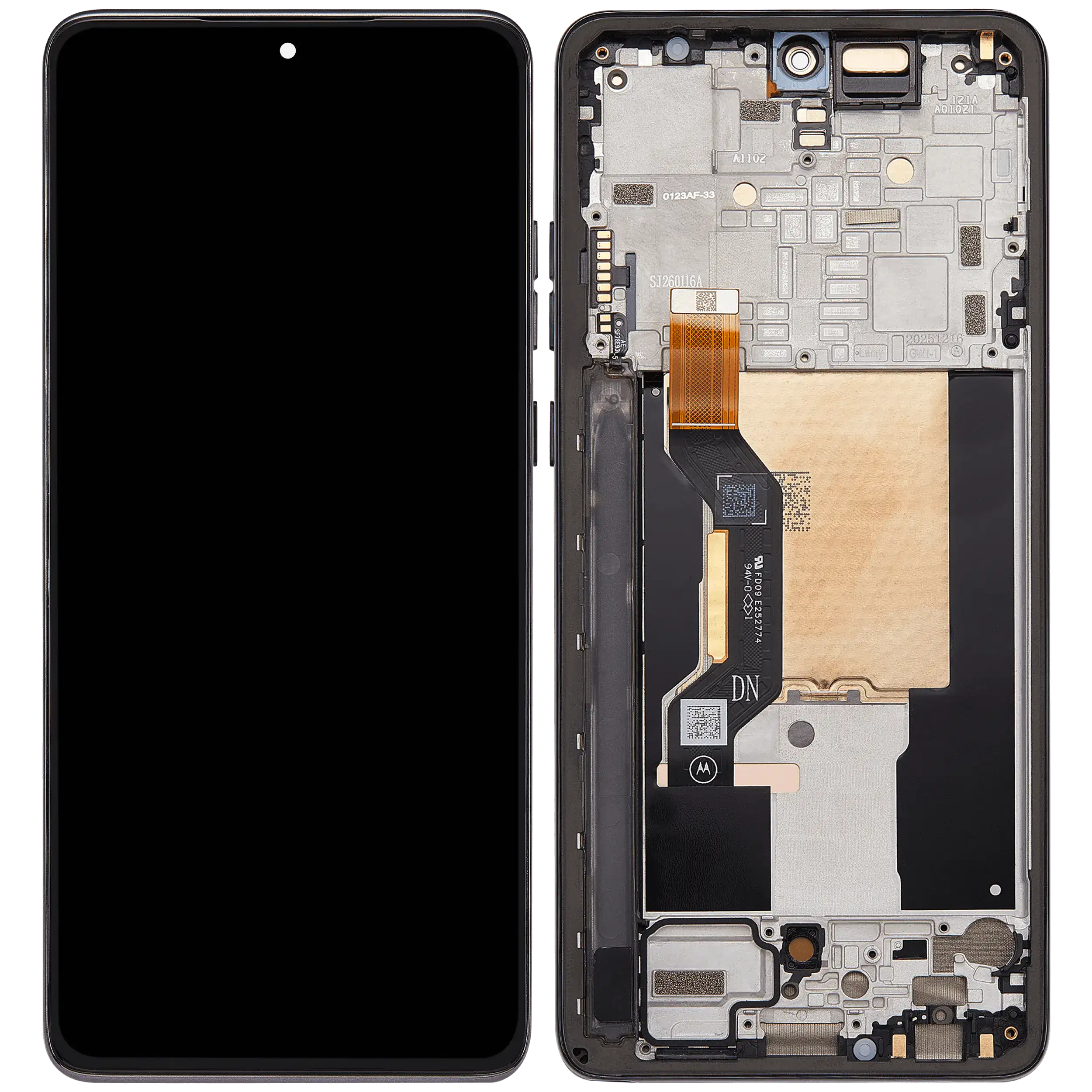 OLED Display mit Rahmen für Motorola Moto G Stylus 5G (XT2619/2026) (professionell aufgearbeitet) (Coal Smoke) – Bild 2