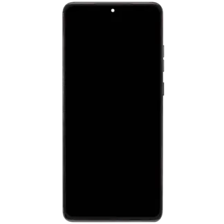 OLED Display mit Rahmen für Motorola Moto G Stylus 5G (XT2619/2026) (professionell aufgearbeitet) (Coal Smoke)