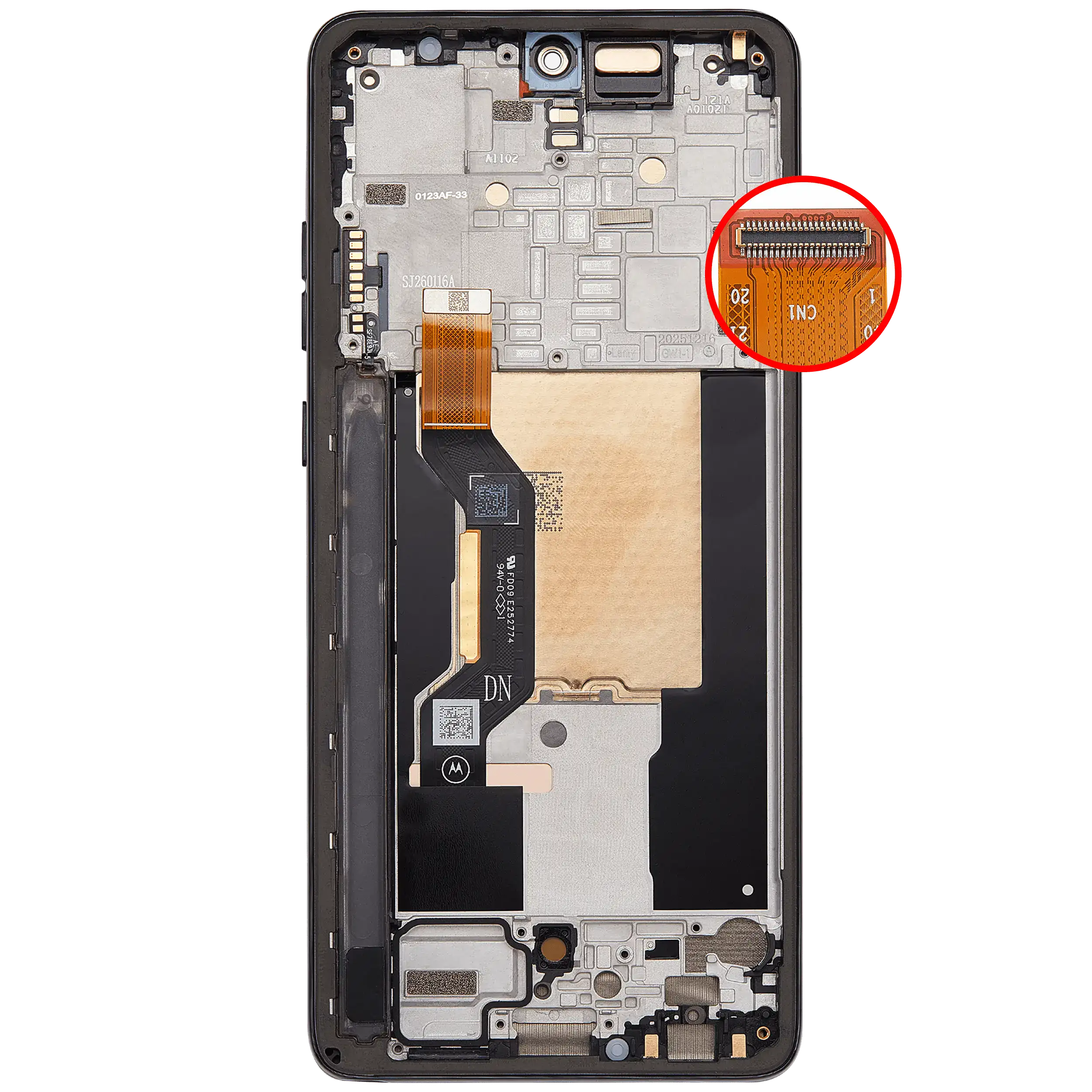 OLED Display mit Rahmen für Motorola Moto G Stylus 5G (XT2619/2026) (professionell aufgearbeitet) (Coal Smoke) – Bild 4
