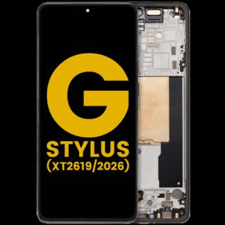 OLED Display mit Rahmen für Motorola Moto G Stylus 5G (XT2619/2026) (professionell aufgearbeitet) (Coal Smoke)