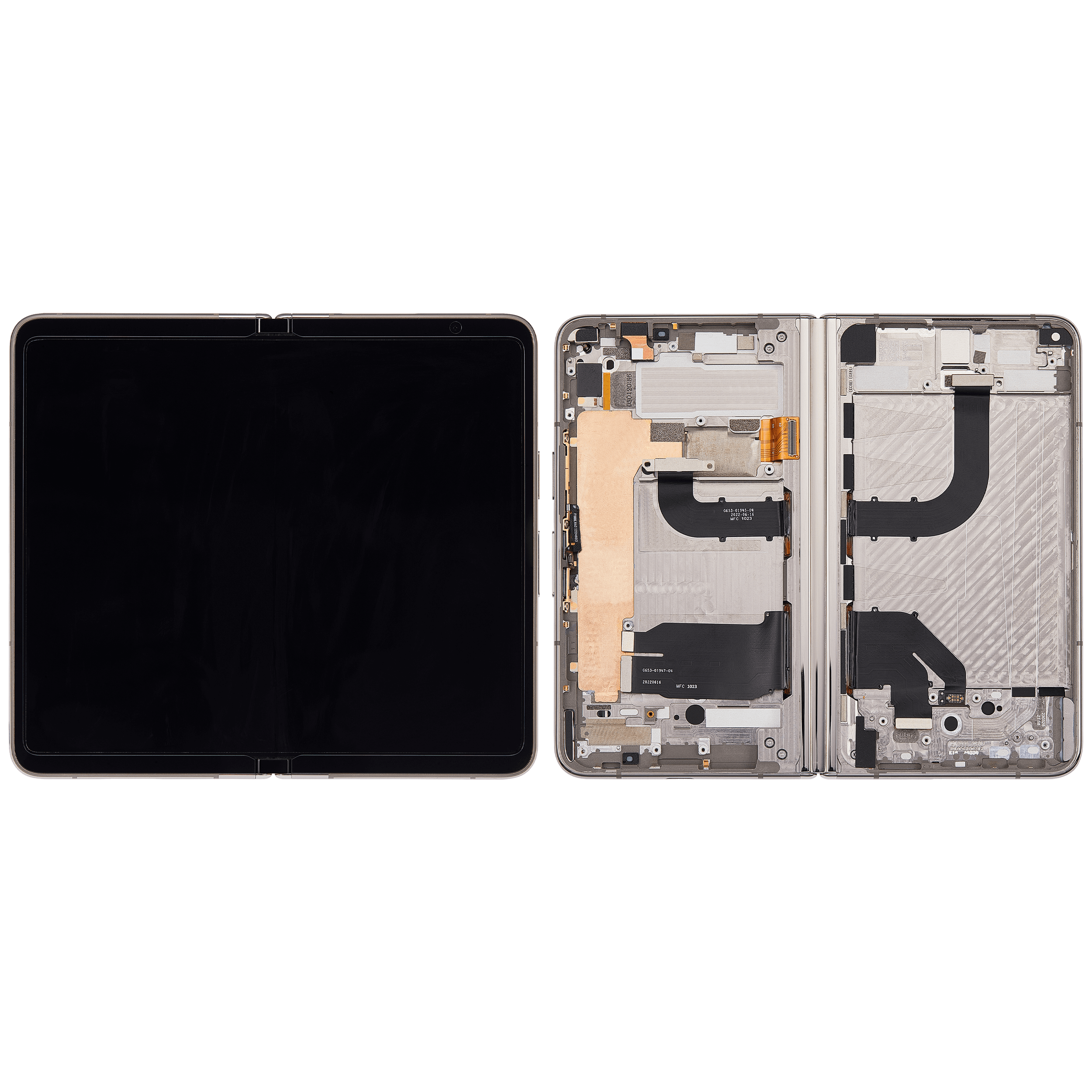 Built-In OLED Display (Main Display) Baugruppe (mit Mittelrahmen) für Google Pixel Fold (US und International Versions) (professionell aufgearbeitet) (Porcelain) – Bild 2