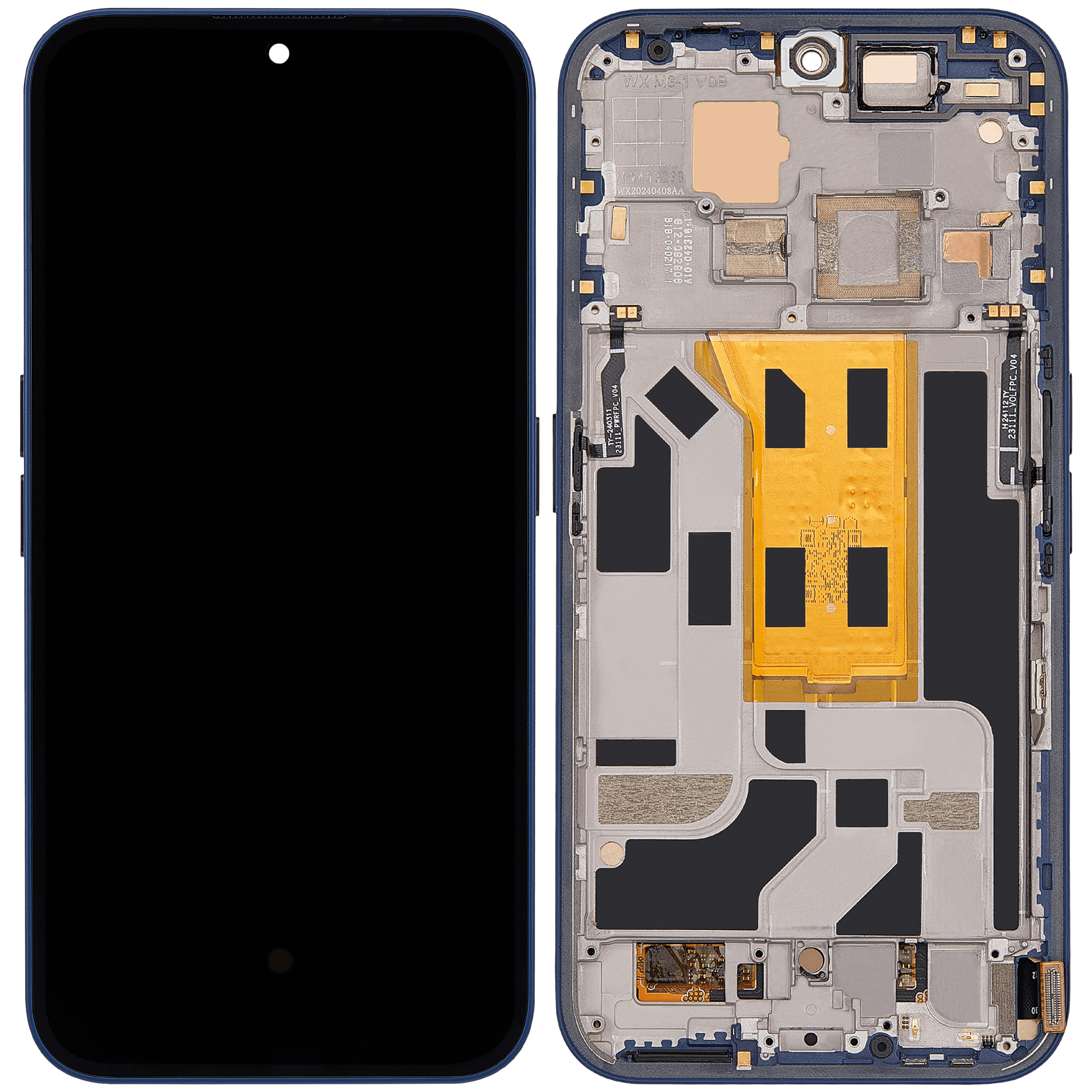 OLED Display mit Rahmen für Nothing Phone (2a) (professionell aufgearbeitet) (Blue (Blau)) – Bild 2