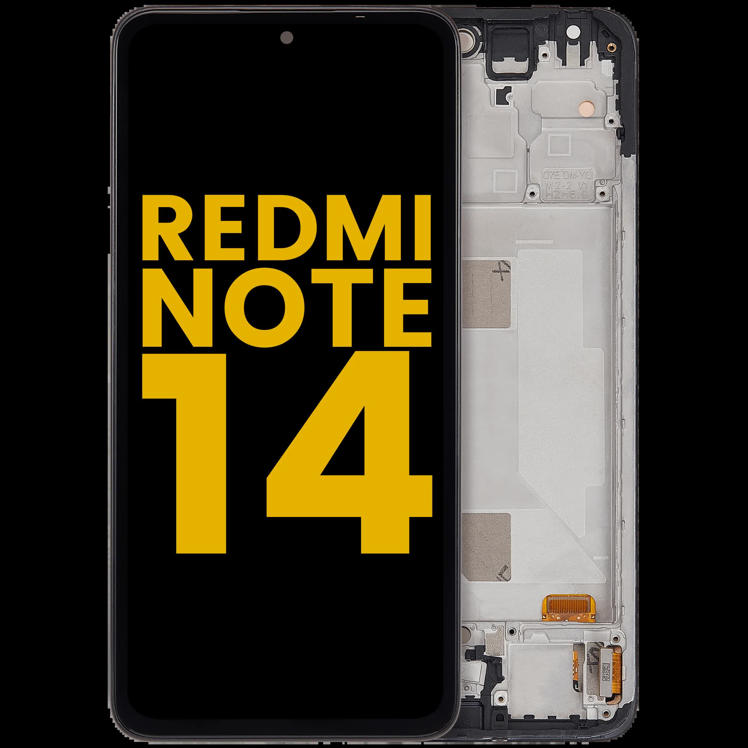 OLED Display mit Rahmen für Xiaomi Redmi Note 14 4G (EU Version) (professionell aufgearbeitet)