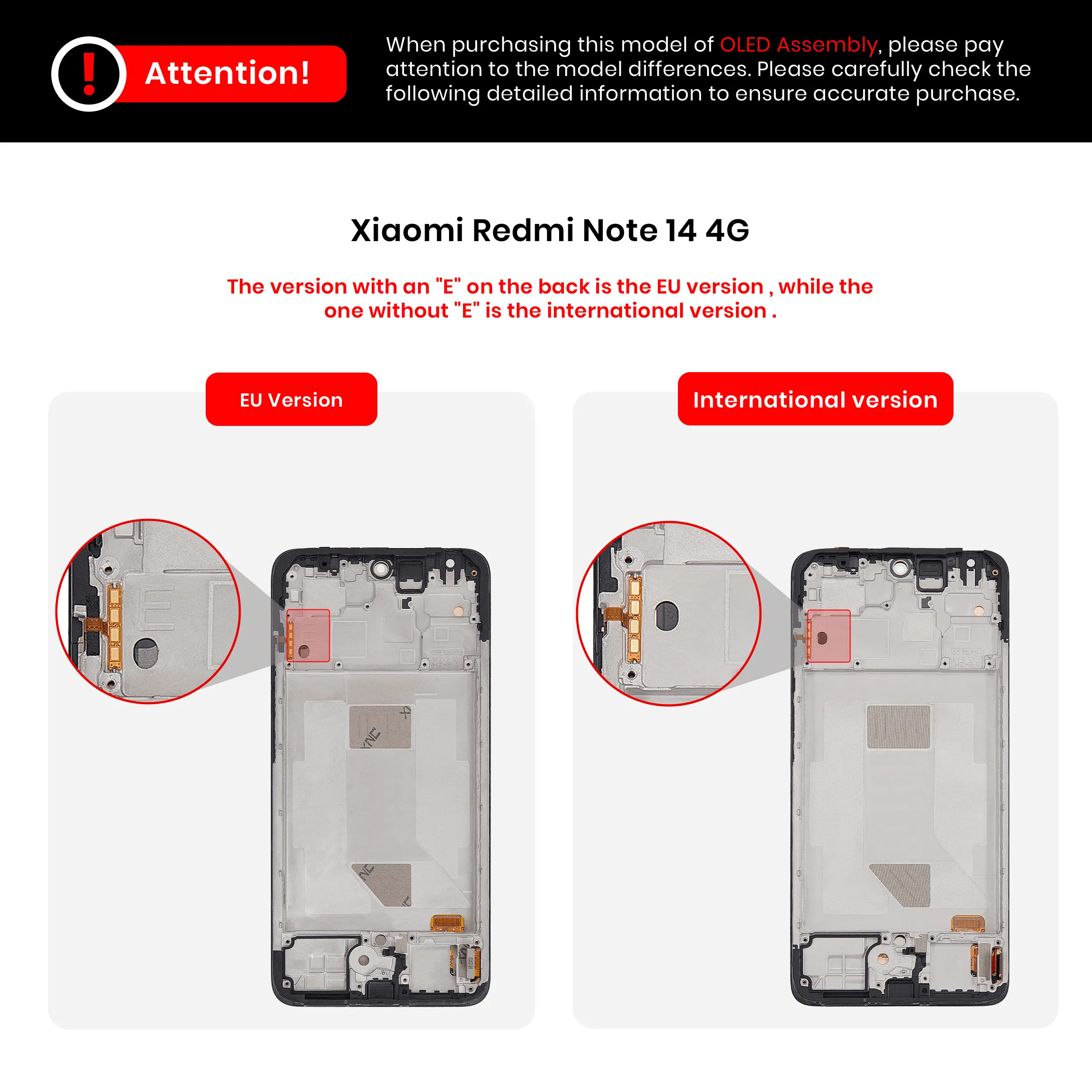 LCD Display mit Rahmen für Xiaomi Redmi Note 14 4G (EU Version) (Aftermarket: Incell) – Bild 3