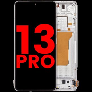 OLED Display mit Rahmen für Xiaomi 13 Pro (Aftermarket Plus) (White (Weiß))