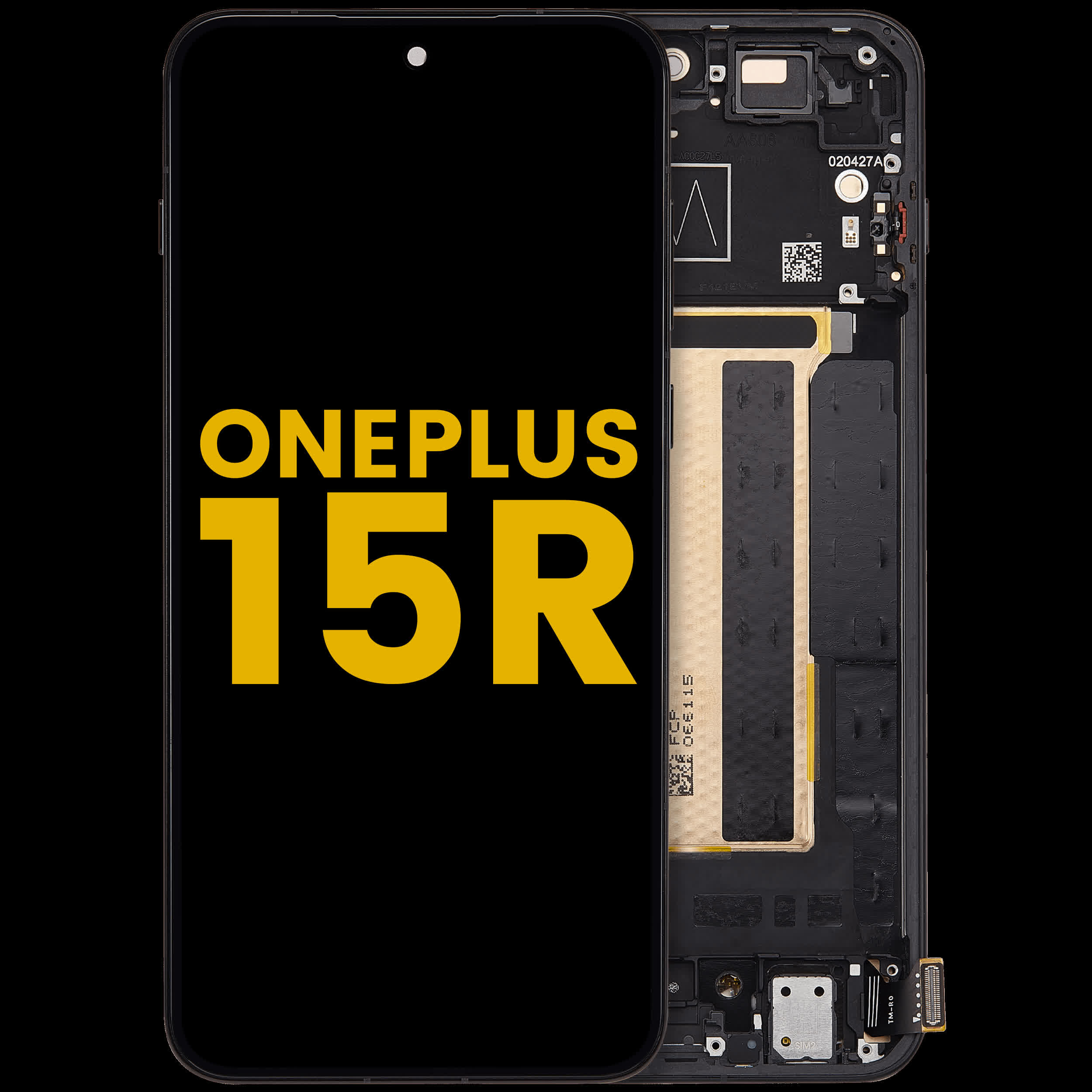 OLED Display mit Rahmen für OnePlus 15R (professionell aufgearbeitet) (Charcoal Black)