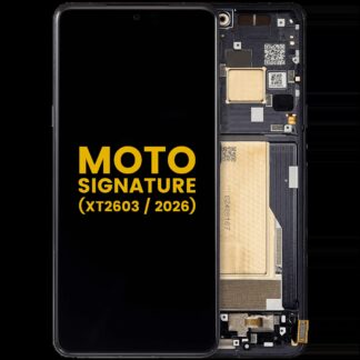 OLED Display mit Rahmen für Motorola Moto Signature (XT2603/ 2026) (professionell aufgearbeitet) (Carbon)